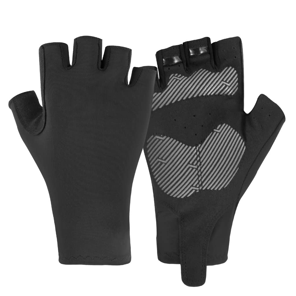 Breathable Half Finger Cycling Gloves for Men & Women - Summer Sports Bicycle Equipment, Mountain Bike Gear (Color: Black, Size: M) | Perfect for Road Biking, Commuting & Outdoor Adventures
