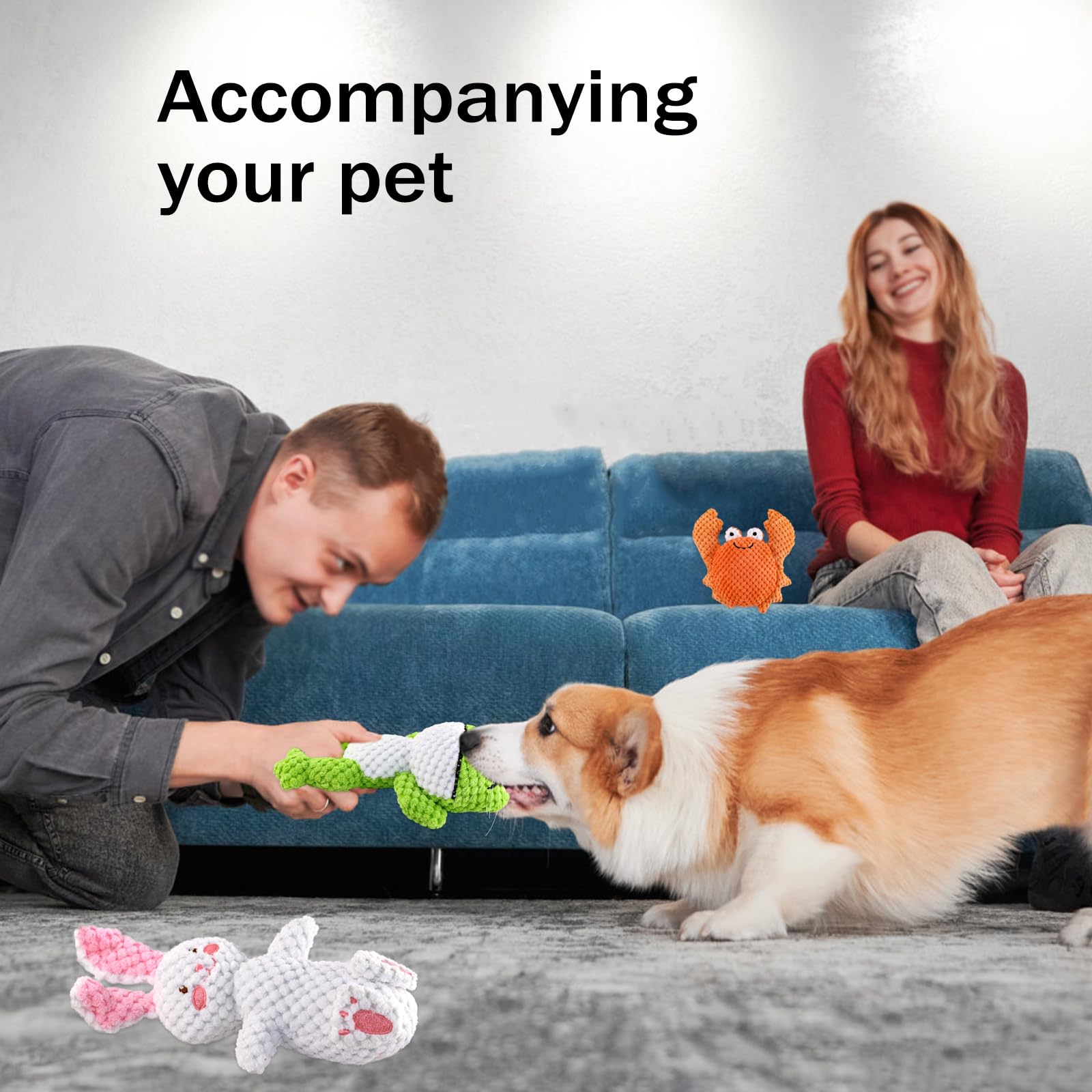 4 Pack Squeaky Dog Toys - Soft Plush Chew Toys for Puppies & Small to Medium Dogs - Interactive Teething Relief & Playtime Fun - Perfect for Indoor, Outdoor & Training Use