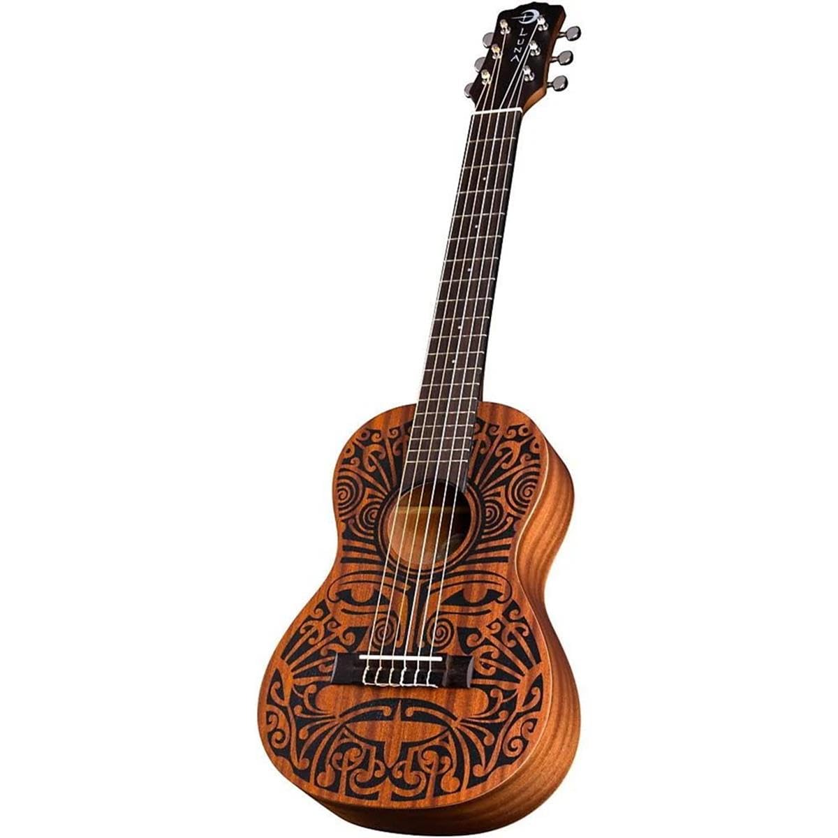 Luna Guitars UKE Tribal 6 - 6-String Concert Ukulele with Mahogany Body & Tribal Design - Perfect for Beginners, Travel & Beach Performances