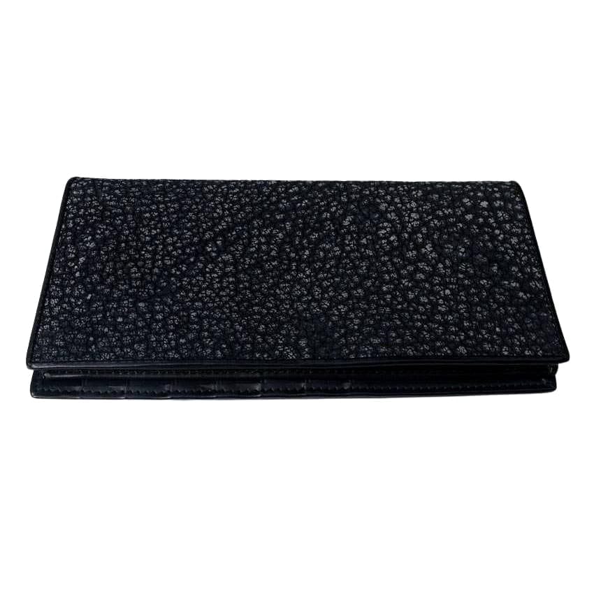 Premium Genuine Stingray Leather Long Wallet for Men - RFID Blocking, Multiple Card Slots - Perfect for Business, Travel & Everyday Use