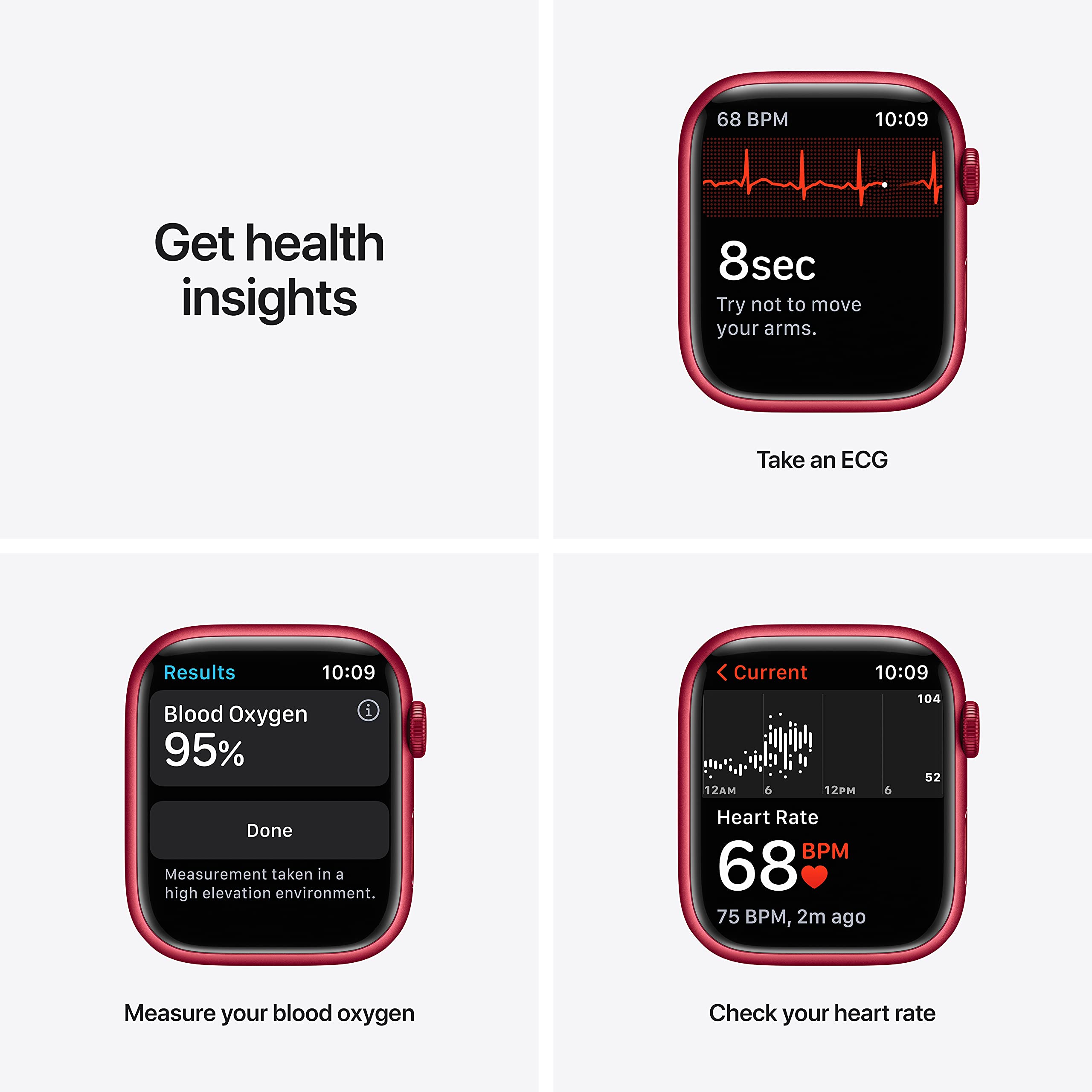 Refurbished Apple Watch Series 7 GPS + Cellular 45mm - Red Aluminum Case with Red Sport Band | Smart Fitness Tracker, Heart Rate Monitor & Waterproof Smartwatch for Running, Swimming & Daily Use