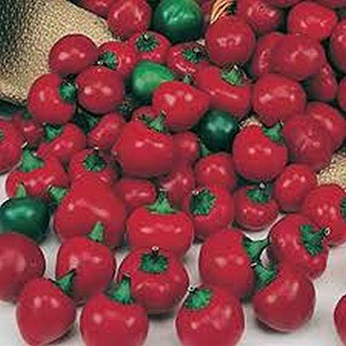 Spicy Cherry Pepper Seeds - Sweet & Hot Golf Ball-Sized Red Peppers (100 Seeds) - Perfect for Home Gardening, Salsa, Pickling & Italian Cuisine