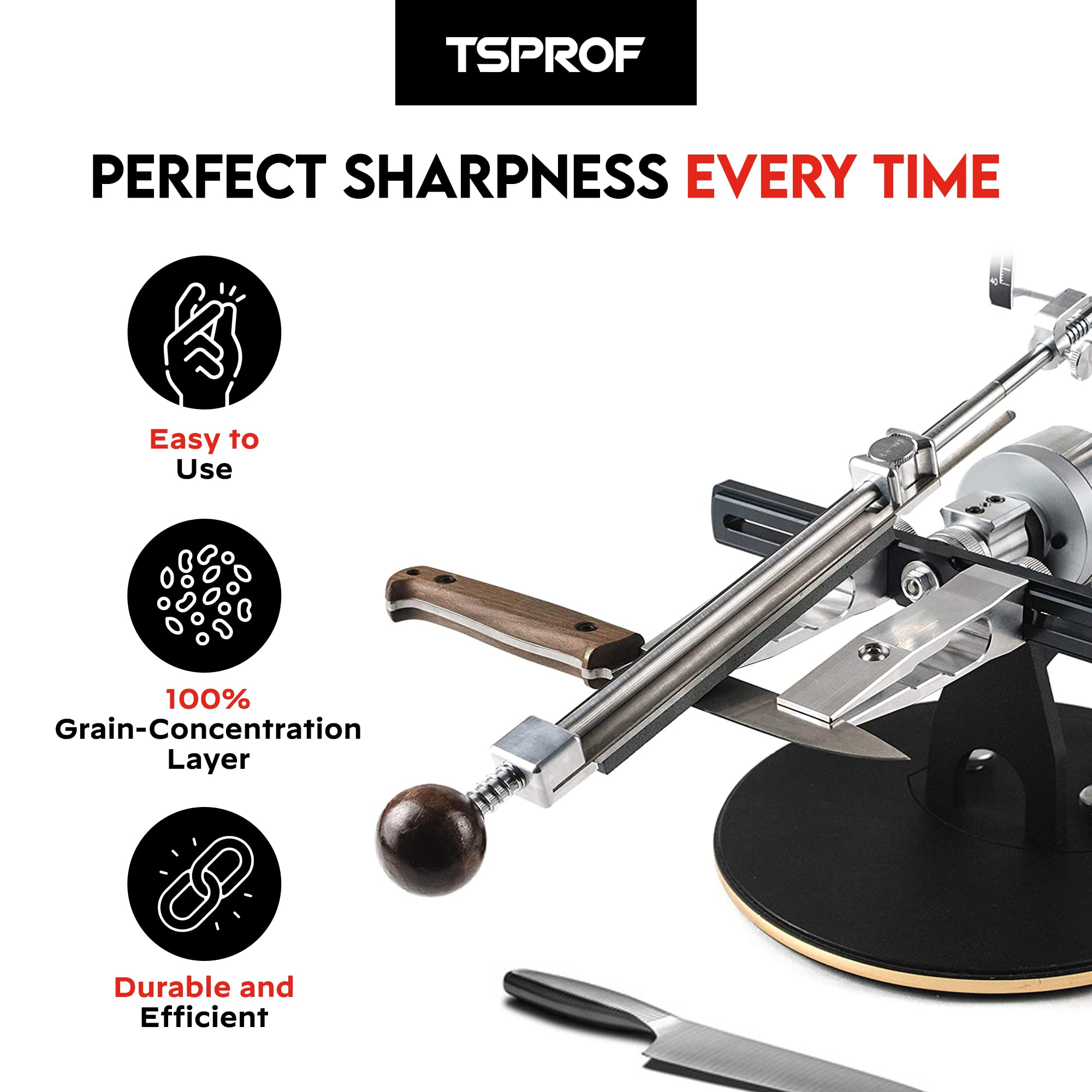 TSPROF 5-Piece Diamond Sharpening Stone Set - Professional Rectangular Whetstones for Knives, Blades & Tools | Ideal for Beginners & Experts | Perfect for Kitchen, Camping & Outdoor Use