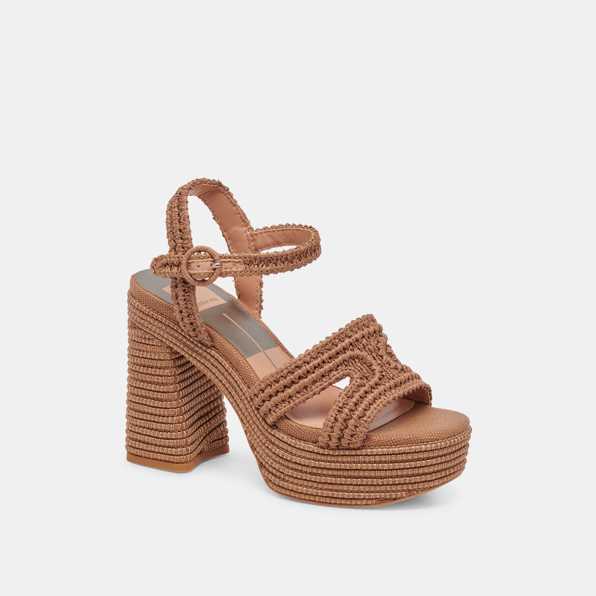 LACYE Women's Brown Woven High Heels - Stylish Dress Pumps for Office, Party & Special Occasions