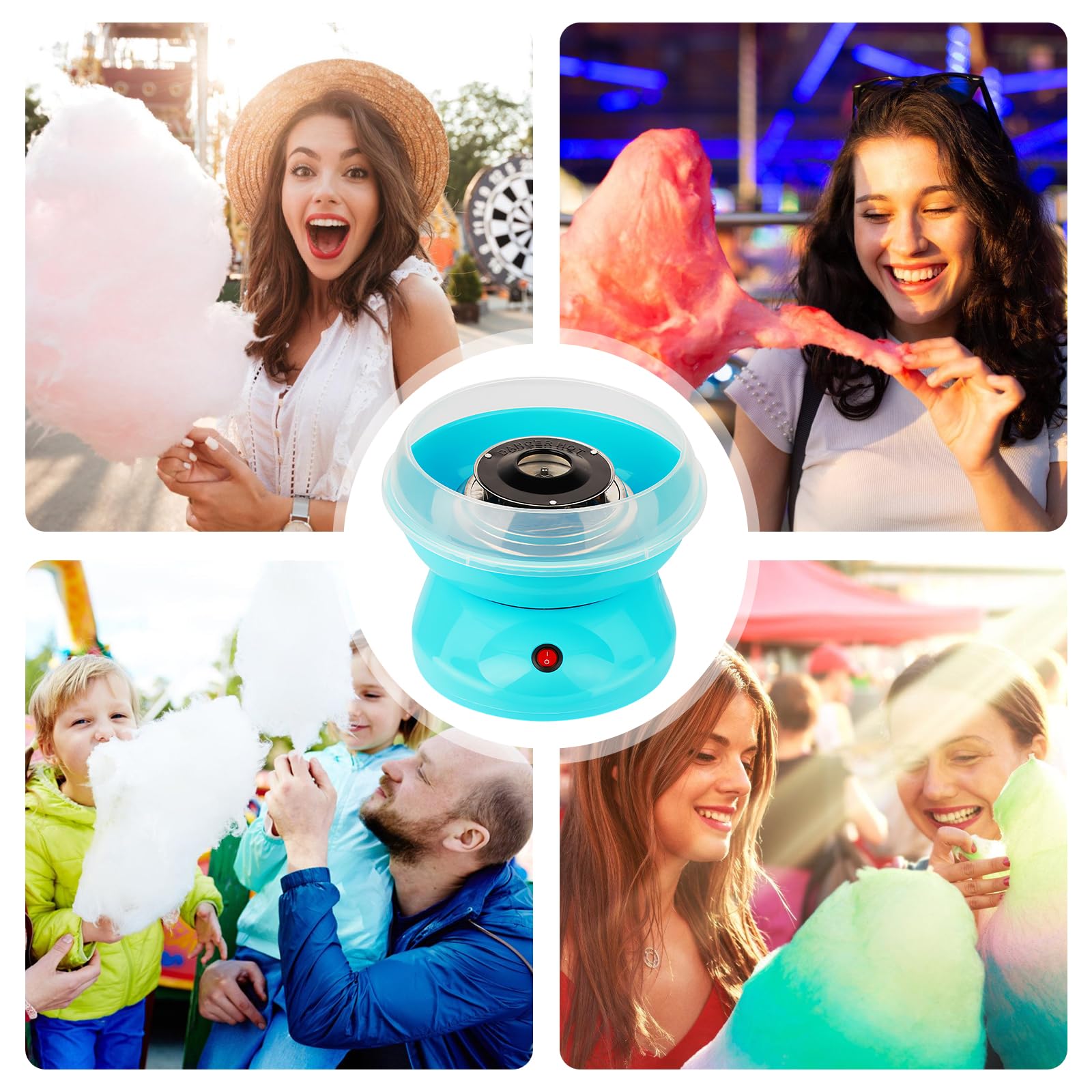 Portable 450W Retro Cotton Candy Machine for Birthday Parties, Carnivals & Events - Easy to Use Candy Floss Maker for Home & Commercial Use