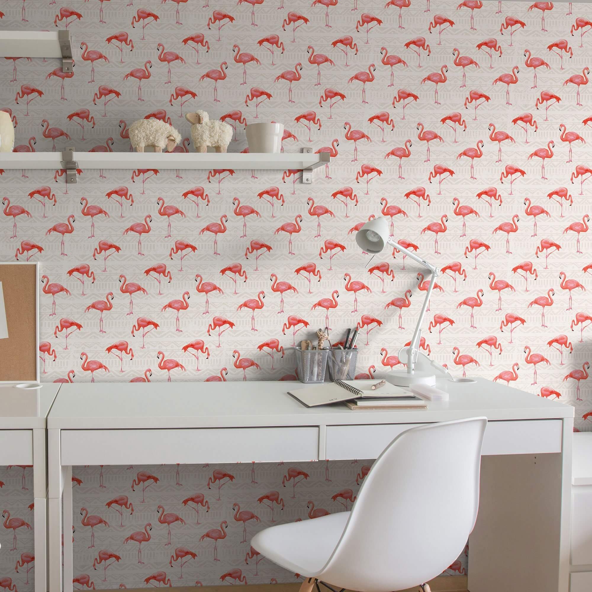 Fuchsia & Brown Bird Animal Peel and Stick Removable Wallpaper - Self-Adhesive Decorative Wall Covering for Nursery, Bedroom, or Living Room Decor