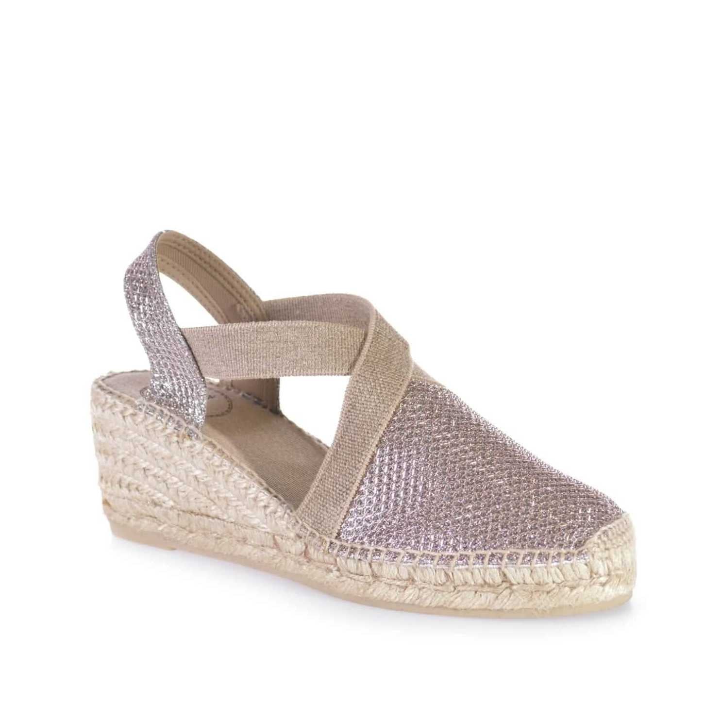 Women's Metallic Cotton Blend Wedge Espadrilles - Comfortable Summer Casual Shoes for Beach, Party & Everyday Wear