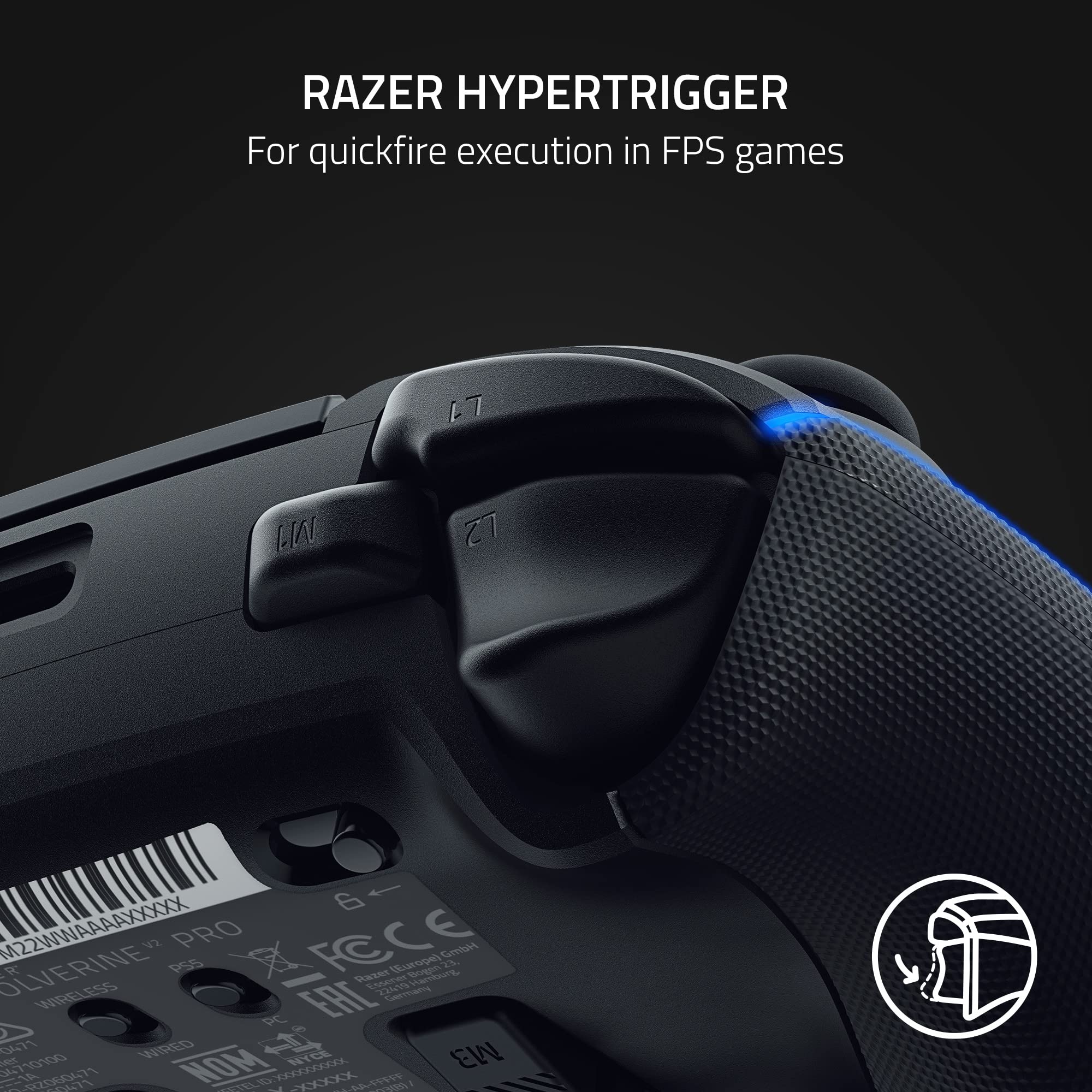 Razer Wolverine V2 Pro Wireless Gaming Controller - Hyperspeed Connection, Mecha-Tactile Buttons, 8-Way D-Pad | Premium PC & Xbox Controller for Competitive Gaming (Renewed, Black) - Perfect for Esports, FPS, and Action Games