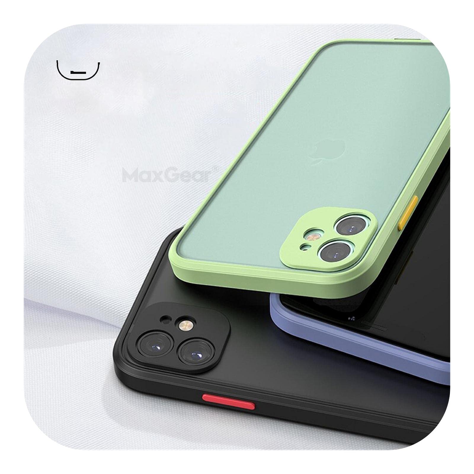 Armor Matte Case for iPhone 12 11 Pro Xs Max Xr X 6 7 8 Plus SE Mini - Luxury Silicone Bumper Clear Hard PC Cover - Durable Protection for Everyday Use, Travel, and Work