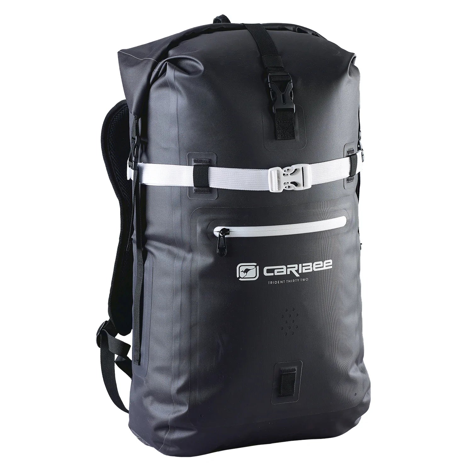 Caribee Trident 2.0 32L Waterproof Backpack - Black | Lightweight Travel Hiking Daypack for Outdoor Adventures & Commuting
