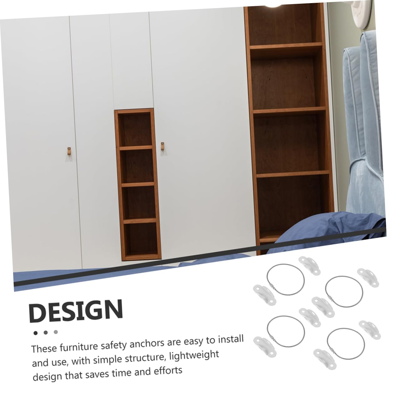 ifundom 3 Pack Furniture Anchors - Heavy Duty Anti-Tip Straps for Baby Proofing, Wall Mounting & Furniture Safety (Ideal for Bookshelves, Dressers, TV Stands)