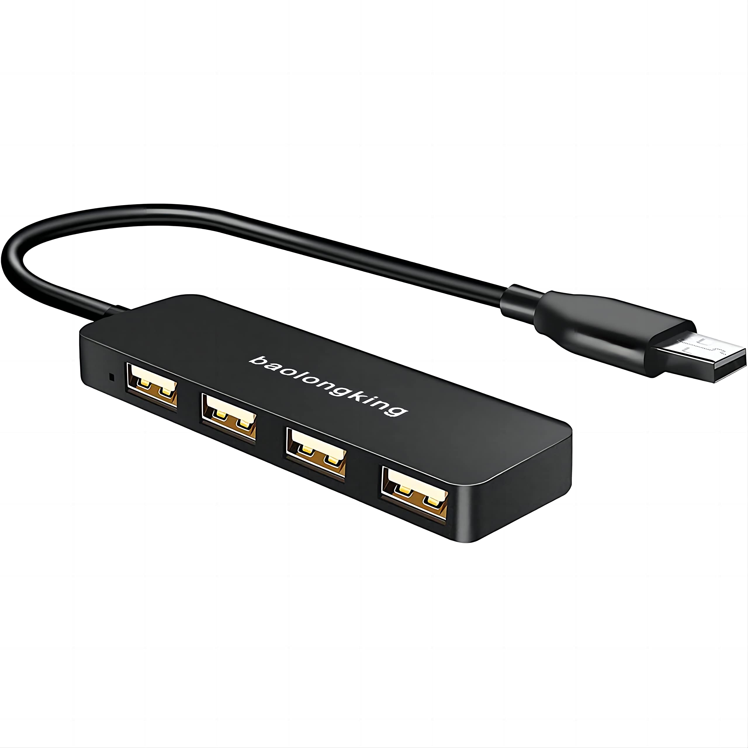 4-Port USB 2.0 Hub Ultra Slim Multiport Expander Adapter for MacBook Air/Pro, iMac, Windows Laptop, PC, Flash Drives & External HDD - Perfect for Home Office, Gaming & Travel Accessories