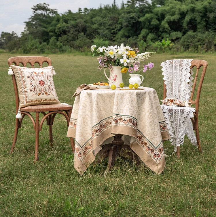 Elegant Floral Tablecloth for Round, Oval & Rectangle Tables - Waterproof Kitchen & Dining Room Table Cover - Perfect for Parties, Holidays & Everyday Use