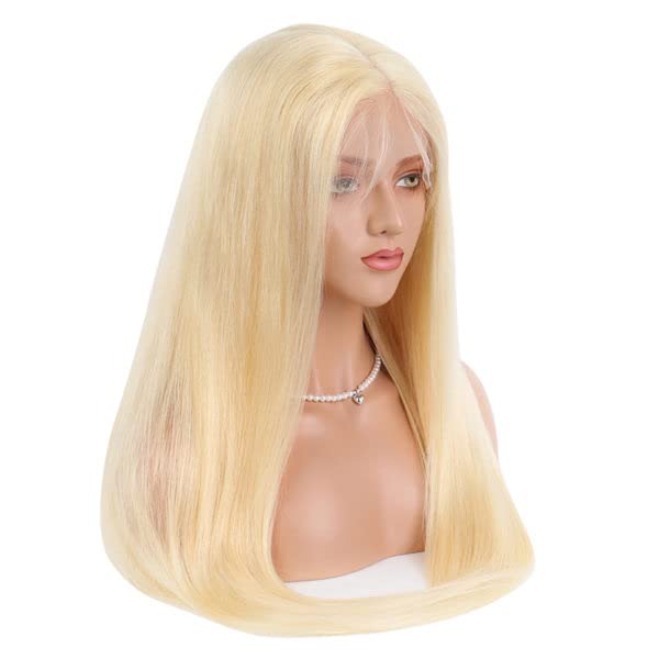 13x4x1 Lace Front Human Hair Wig - 24 Inch Straight Brazilian Virgin Hair T-Part Lace Wig for Women | Natural Blonde Lace Frontal Wig for Daily Wear, Parties & Special Occasions