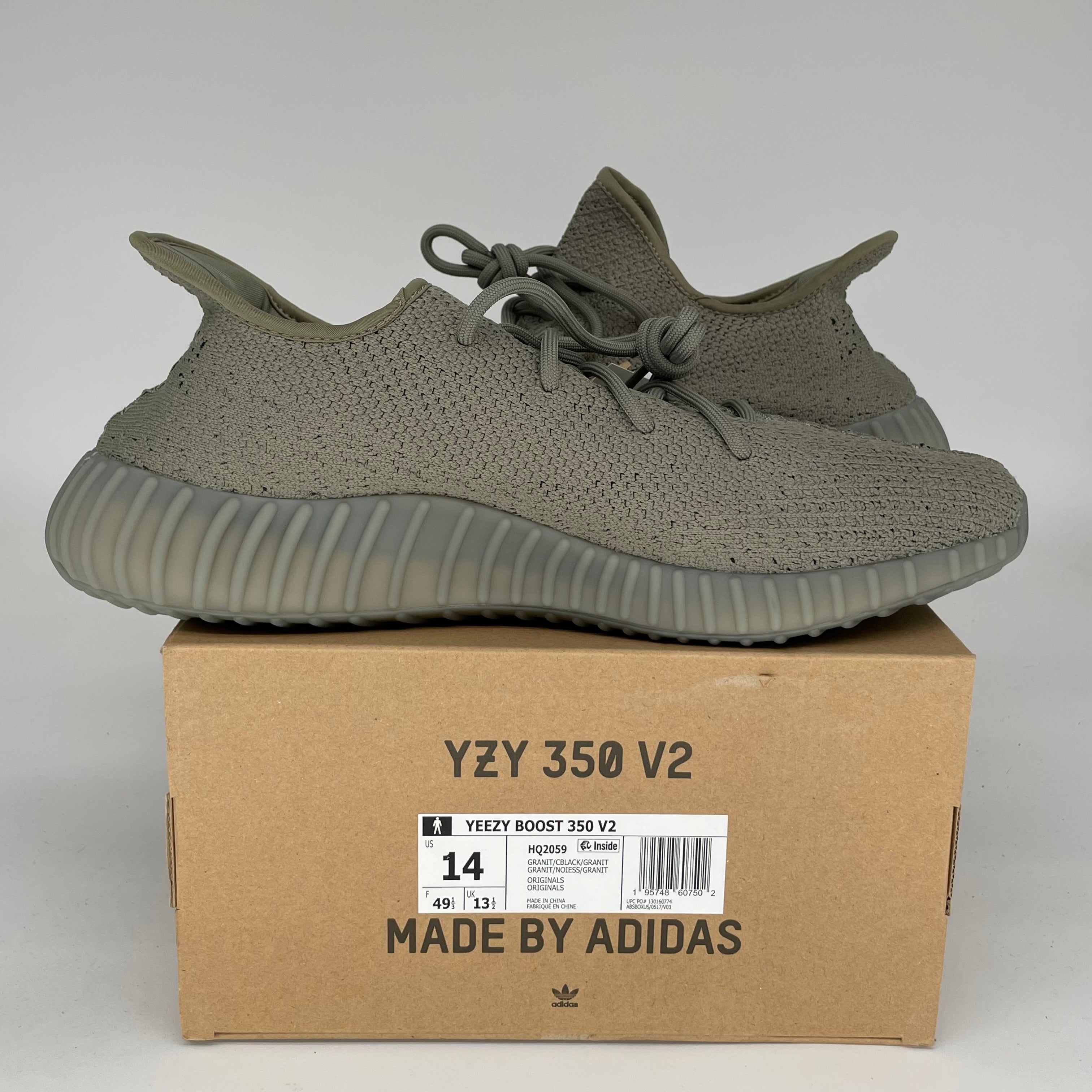Adidas Yeezy 350 V2 Granite - Men's Size 14 Sneakers (HQ2059) | Comfortable Running Shoes for Gym, Workout & Casual Wear