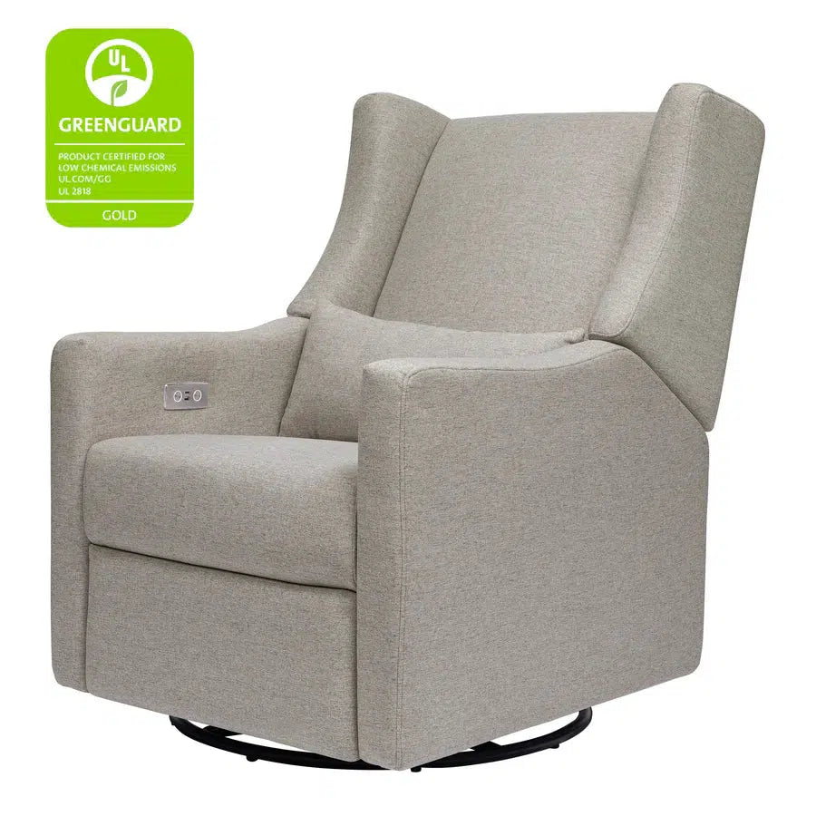 Babyletto Kiwi Electronic Glider & Recliner Chair - Grey Eco Weave Performance Fabric for Nursery, Baby Room & Breastfeeding Comfort | Modern Rocking Chair with Power Recline & USB Port