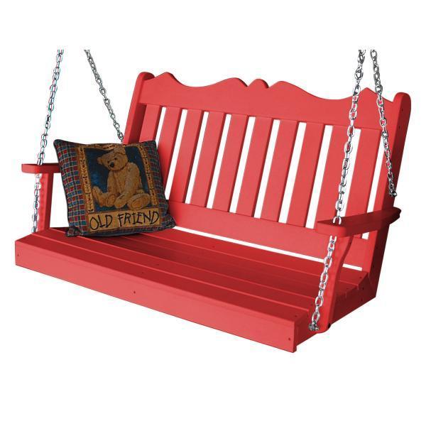 A & L Furniture Poly Royal English Swing - Outdoor Patio Swing Chair for Garden, Porch, and Backyard Relaxation