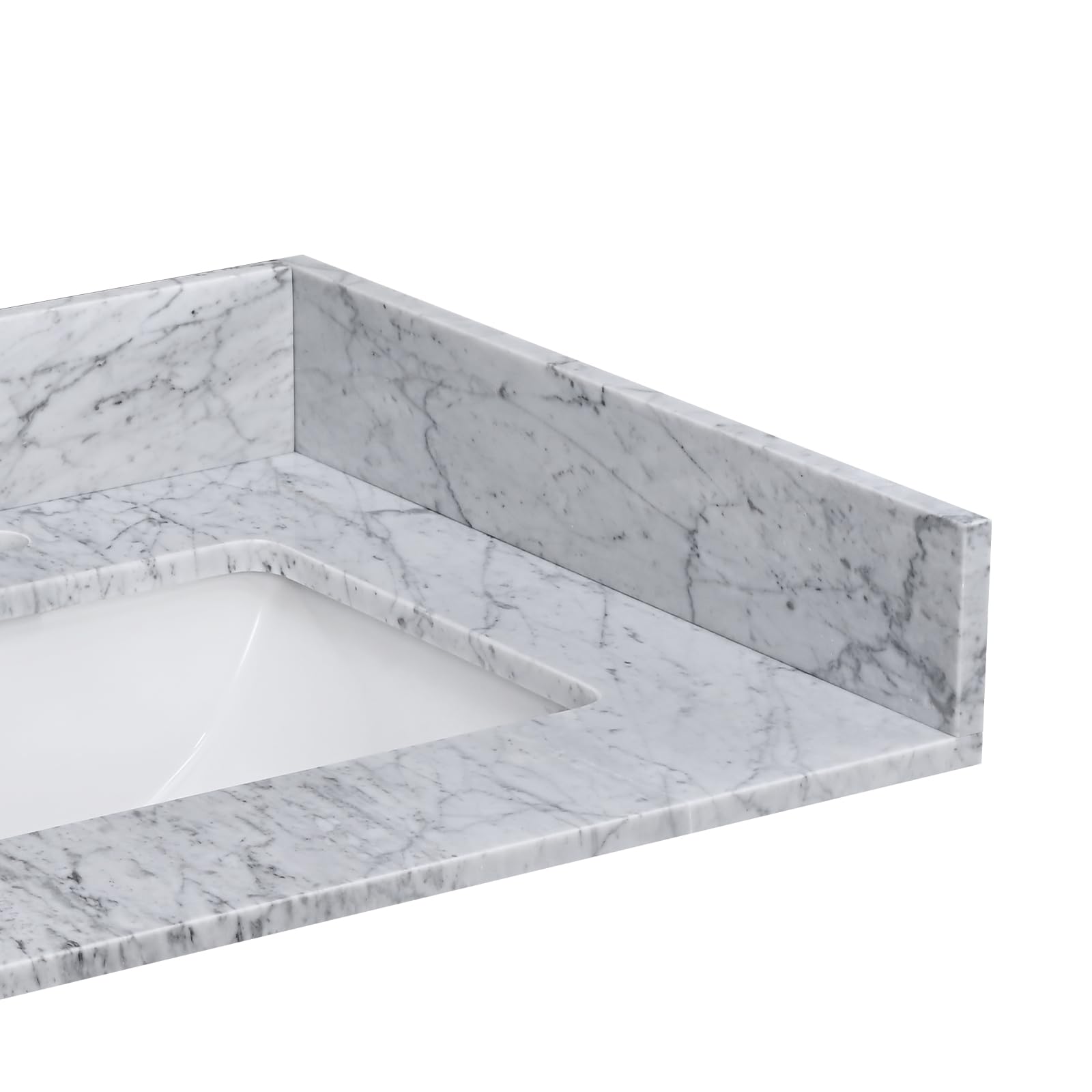 21 Inch Carrara Marble Backsplash for Bathroom Vanity - Waterproof Sink Splash Guard - Elegant White Marble Countertop Protector for Modern Bathroom Decor (Perfect for Master Bath & Powder Room)