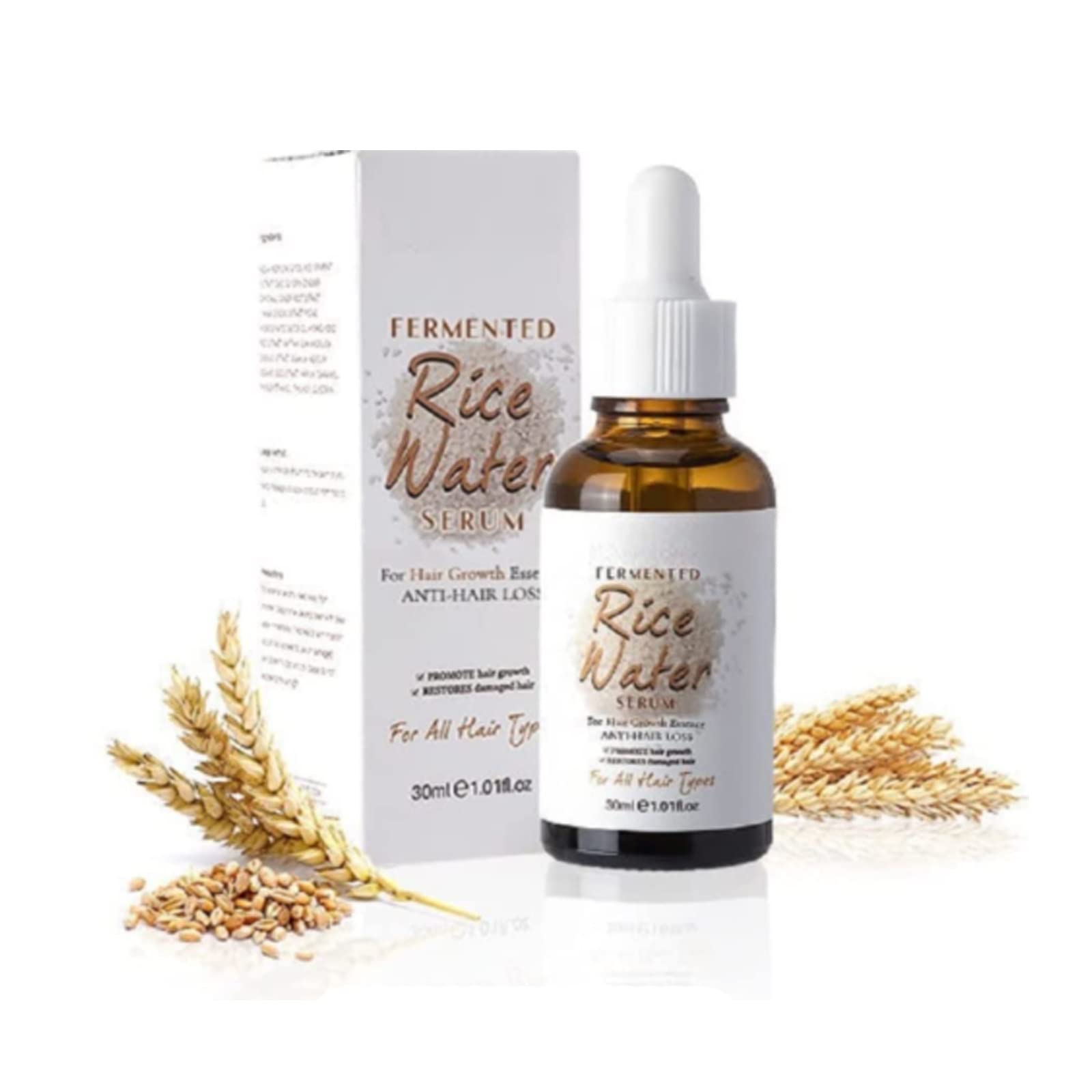 30ML PurAect Fermented Rice Water Hair Growth Serum - Natural Anti Hair Loss Treatment for Thinning Hair & Hair Regrowth | Nourishing Hair Oil for Damaged Hair | Perfect for Daily Hair Care Routine & Scalp Treatment