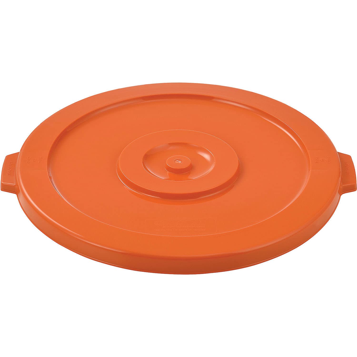 32 Gallon Heavy-Duty Plastic Trash Can with Lid - Bright Orange for Industrial, Commercial & Home Use - Ideal for Offices, Warehouses, Kitchens & Outdoor Spaces