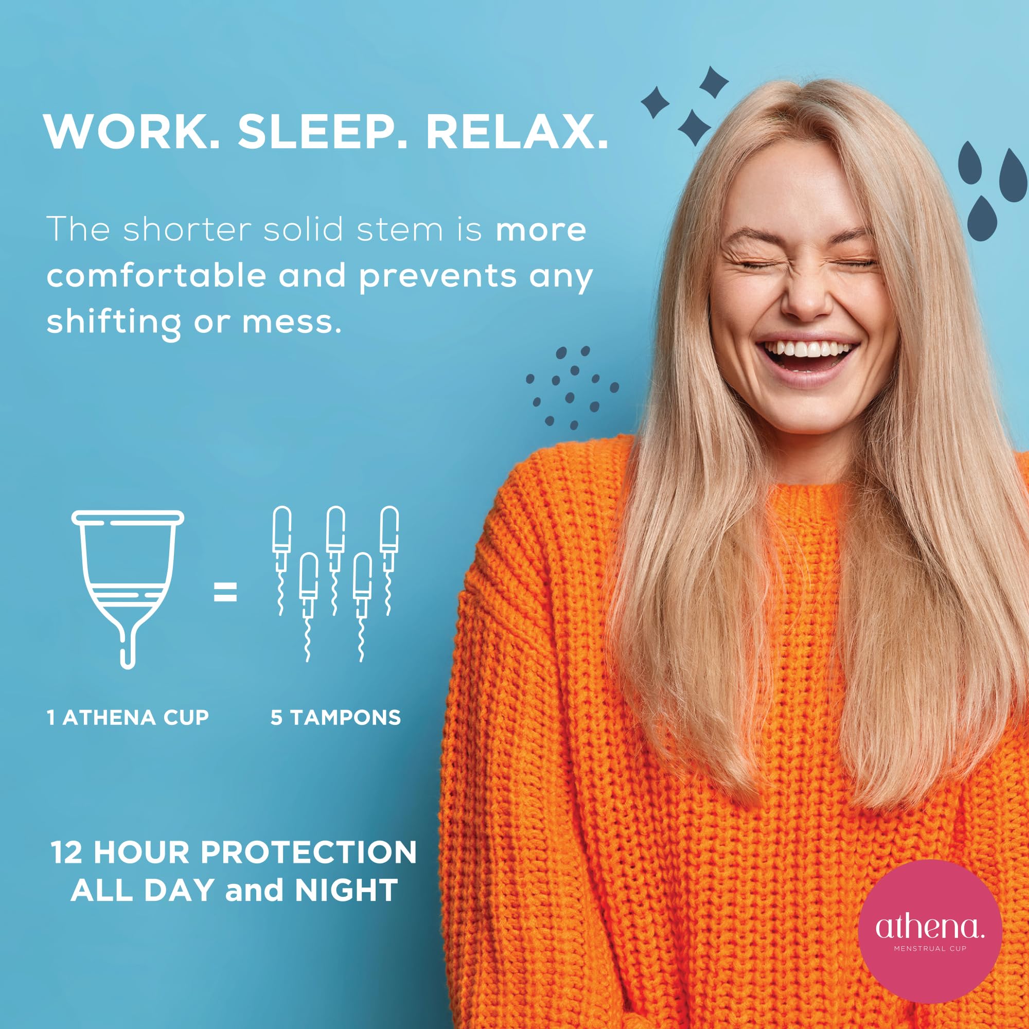 Athena Menstrual Cups - Small Size | Soft Reusable Period Cup for Women | Light to Regular Flow | Leak-Proof Design with Form Fit Rim for Easy Insertion | Perfect for Active Lifestyles, Travel & Eco-Friendly Period Care