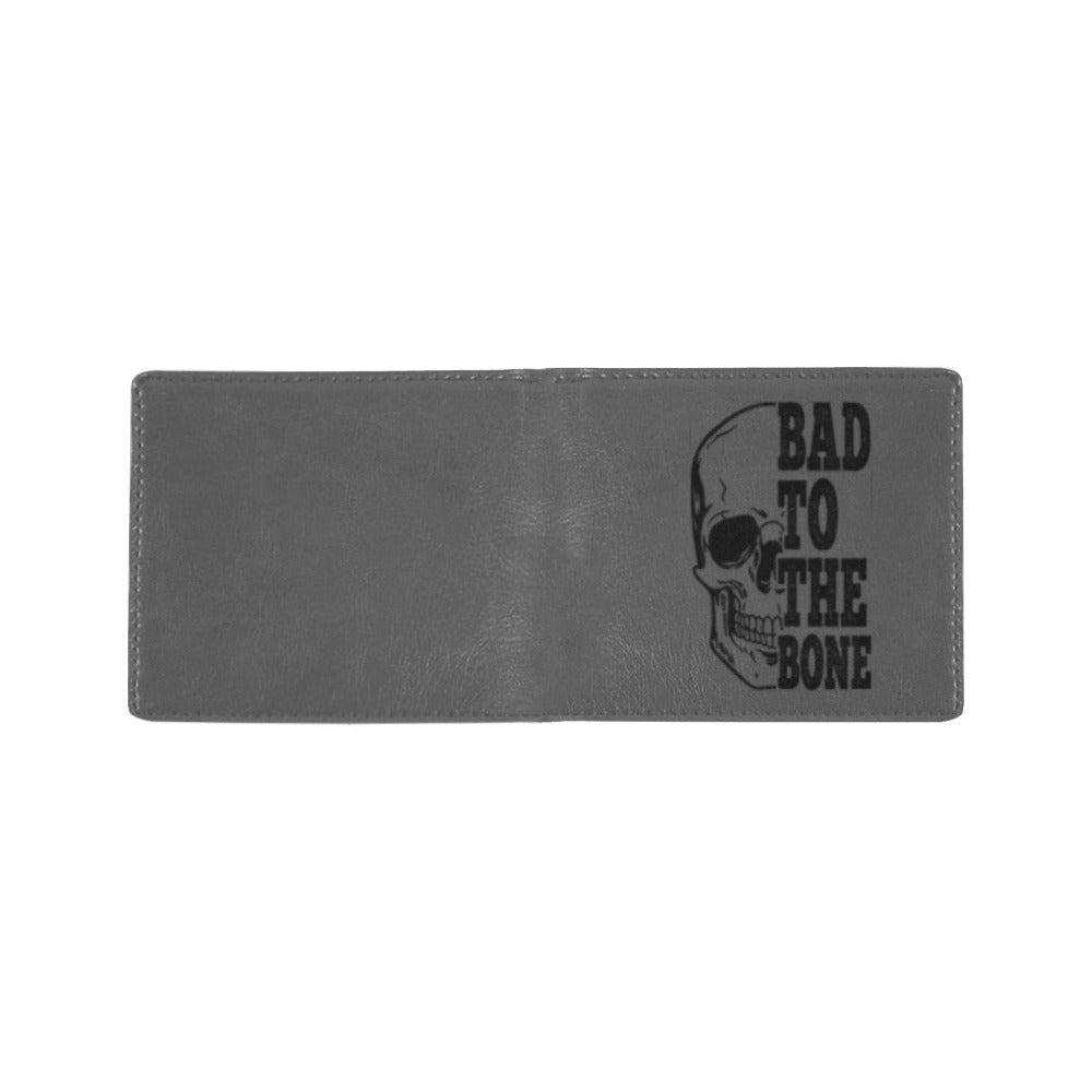 Bad To The Bone Mini Bifold Leather Wallet for Men - Slim RFID Blocking Genuine Leather Wallet - Perfect for Everyday Carry, Travel & Gifts