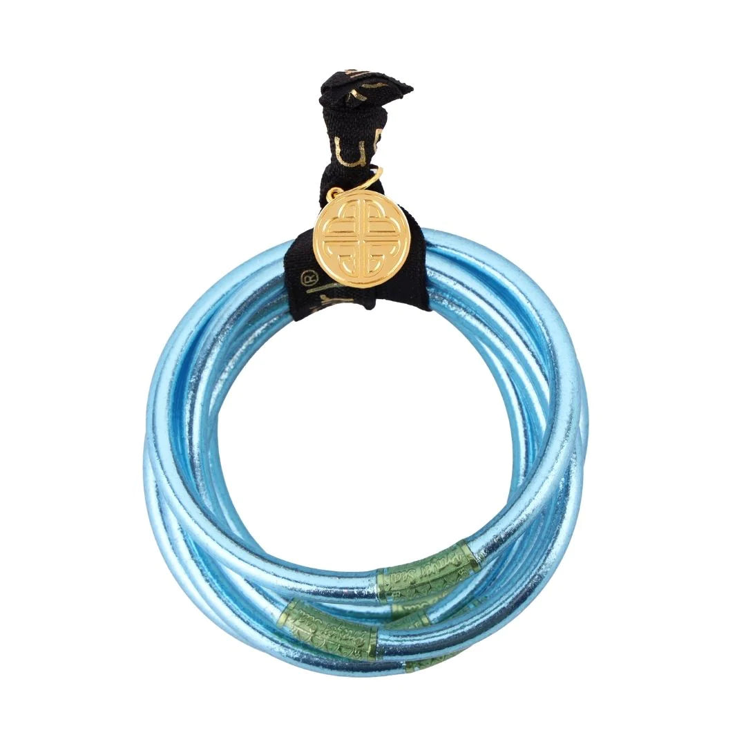 BuDhaGirl All Weather Bangles Set of 6 - Waterproof & Durable Azure Bracelets for Women - Perfect for Yoga, Travel, and Everyday Wear