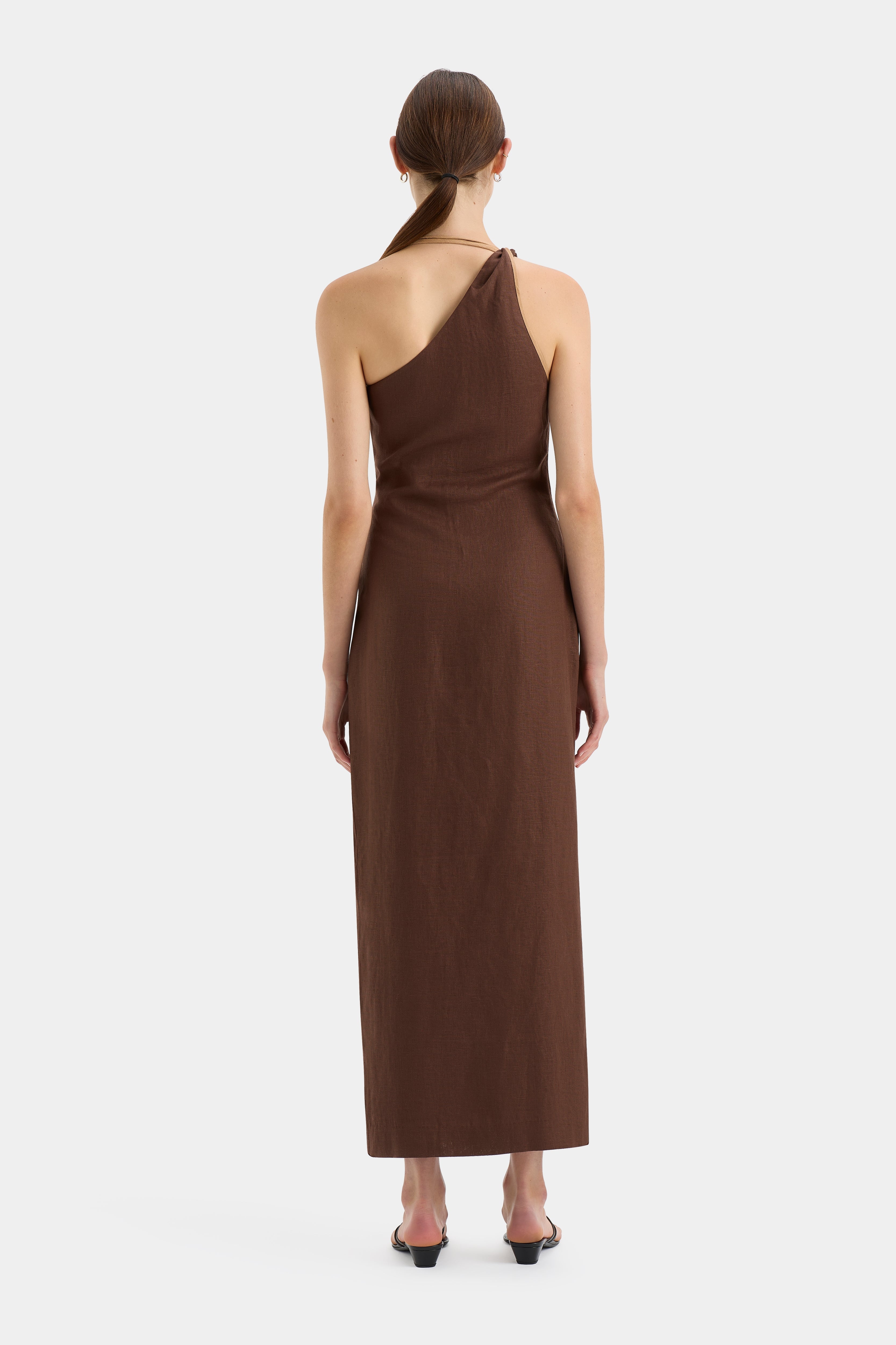 Affogato Asymmetric Dress for Women - Elegant Flowy Midi Dress with Unique Asymmetrical Hem | Perfect for Date Night, Cocktail Parties & Special Occasions