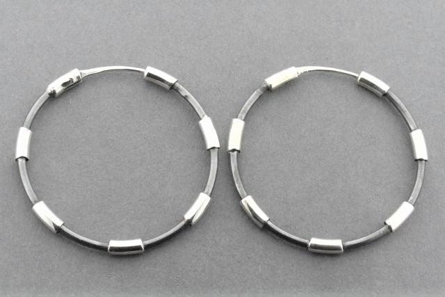 Oxidized and Polished Silver Large Hoop Earrings for Women - Perfect for Parties, Weddings & Everyday Wear