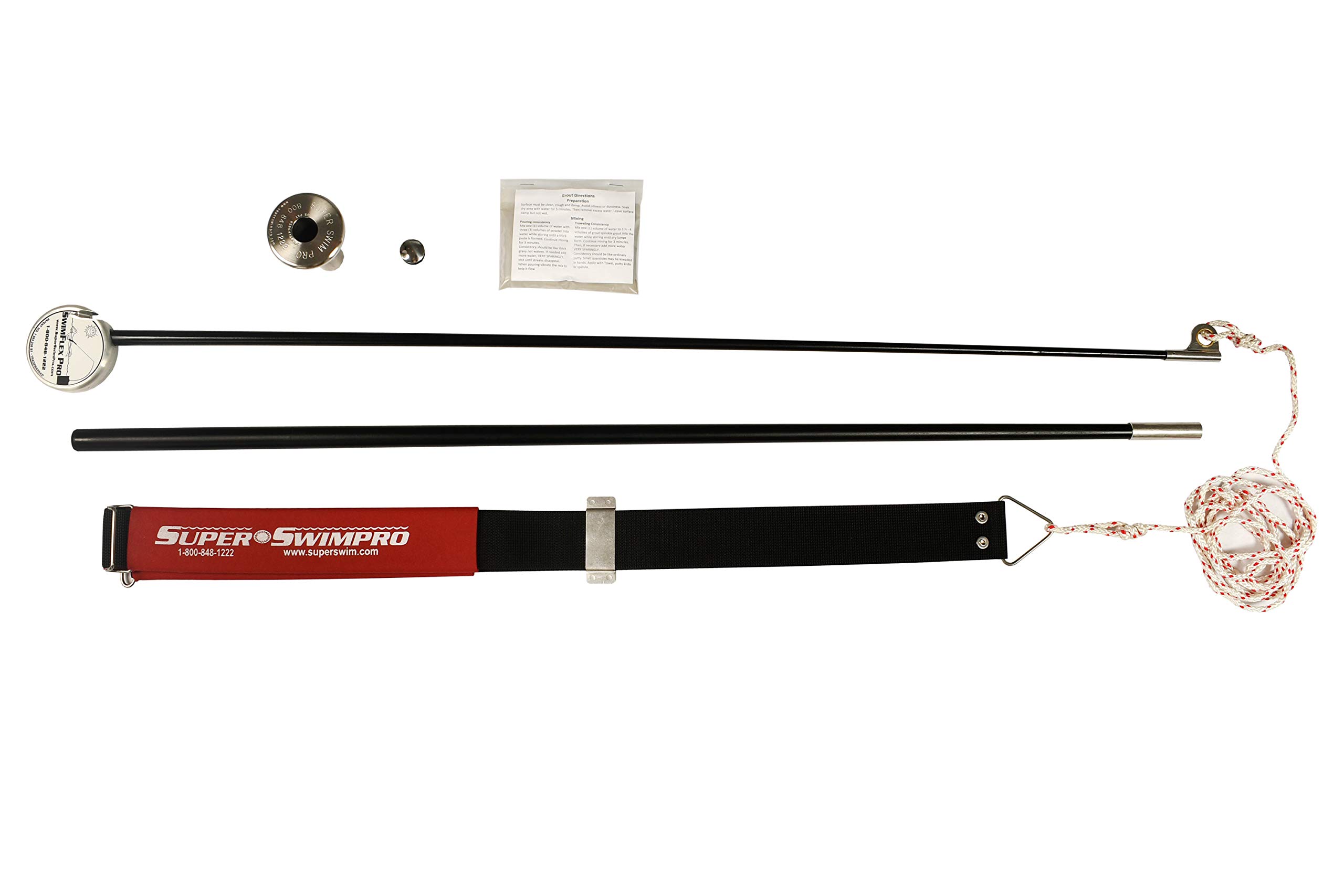 Super Swim In-Deck Base Stationary Swimming System - Swim Tether Belt & Pool Training Belt for Resistance Swimming - Perfect for Home Pool, Gym & Swim Training | Improve Endurance & Technique