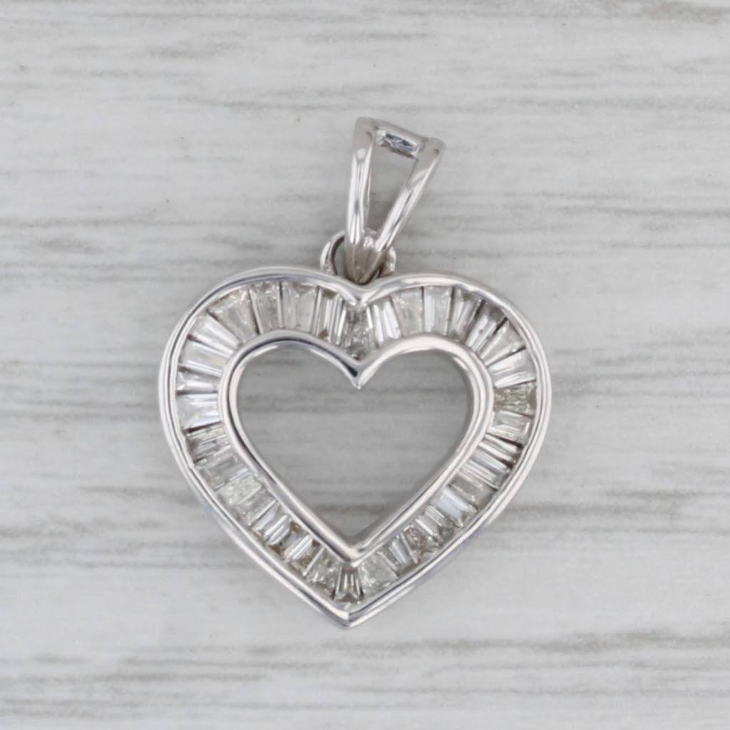 0.70ctw Diamond Heart Pendant Necklace in 14K White Gold - Elegant Jewelry Gift for Women, Perfect for Valentine's Day & Anniversary