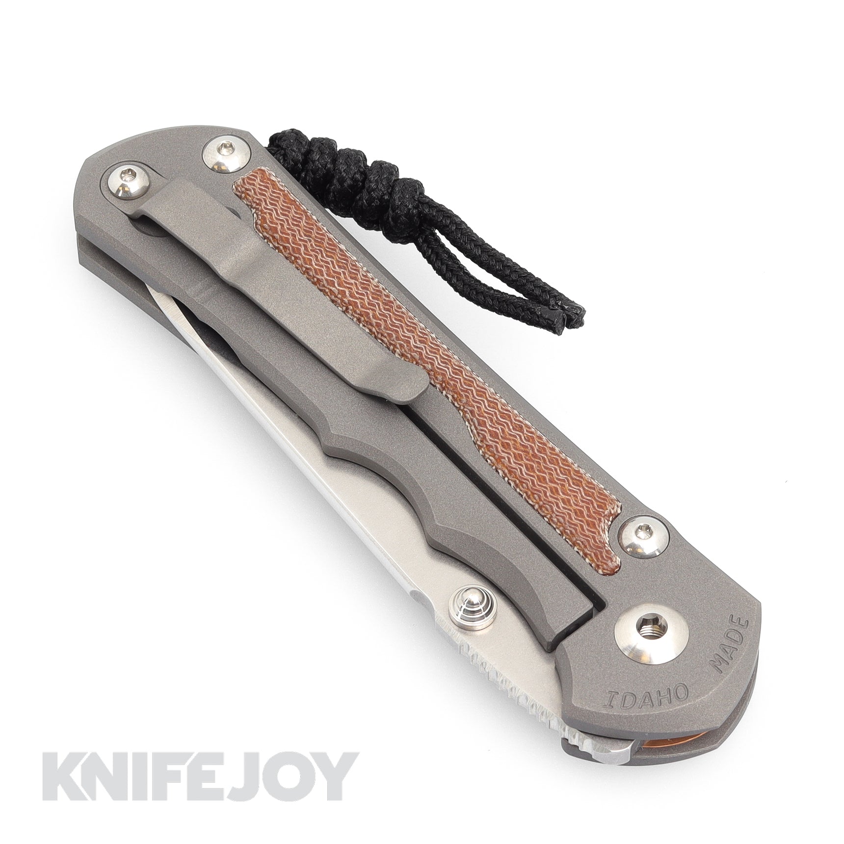 Chris Reeve Large Inkosi Insingo Knife - Magnacut Plain Blade with Natural Canvas Micarta Inlay & Titanium Handles | EDC, Outdoor Survival, Camping, Hunting Gear
