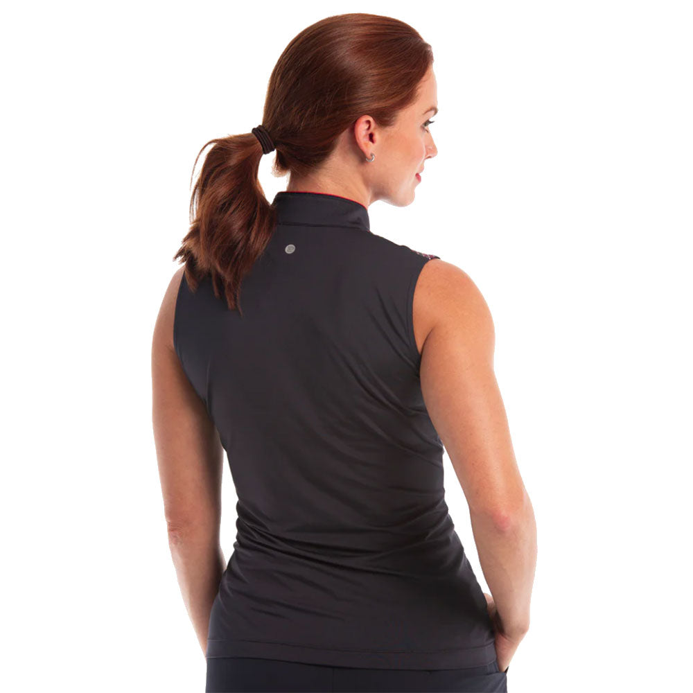 EP New York Women's Sleeveless Golf Polo - Stylish Bias Geo Dot Print for Summer Sports & Casual Wear | Perfect for Golf, Tennis & Outdoor Activities