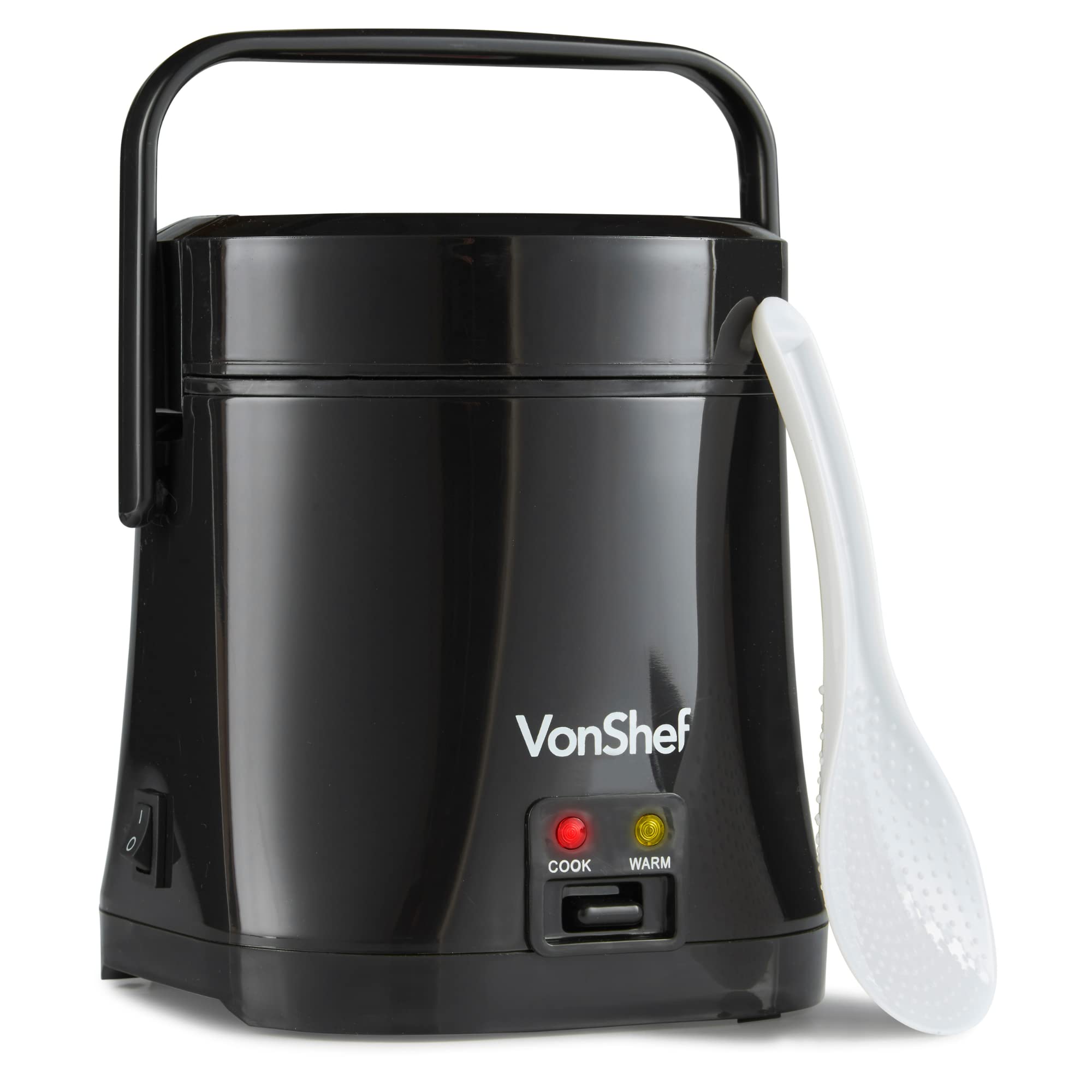 VonShef 0.3L Small Rice Cooker - 2-Person Electric Rice Steamer with Keep Warm Function, 200W Non-Stick Removable Pot - Includes Measuring Cup & Spatula - Perfect for Dorms, Offices & Small Kitchens