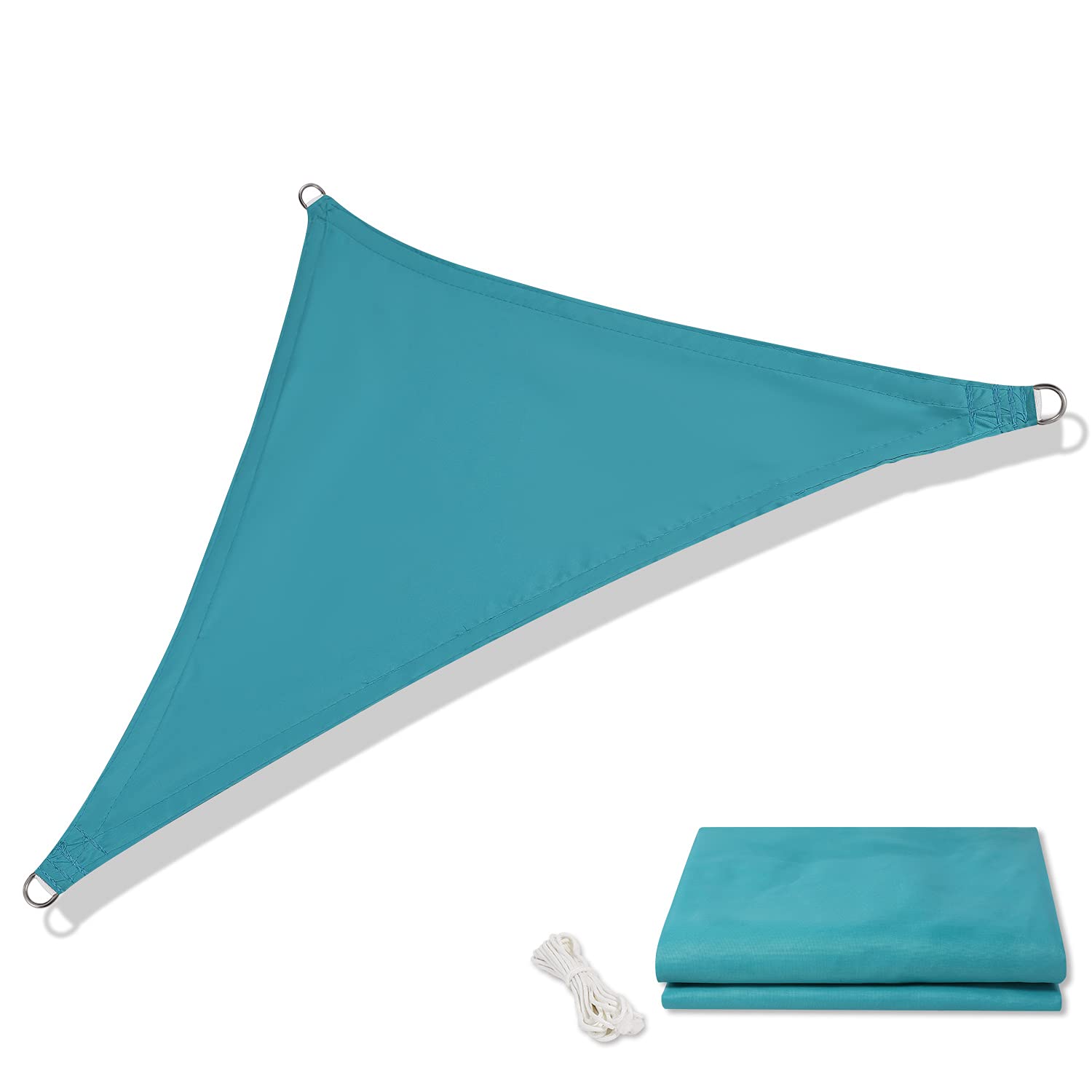 21'x21'x21' Lake Blue Triangle Shade Sail - UV Block, Waterproof Sun Canopy for Backyard, Patio, Garden & Pool - Custom Outdoor Shade Solution (Perfect for Picnics, Play Areas & Outdoor Relaxation)