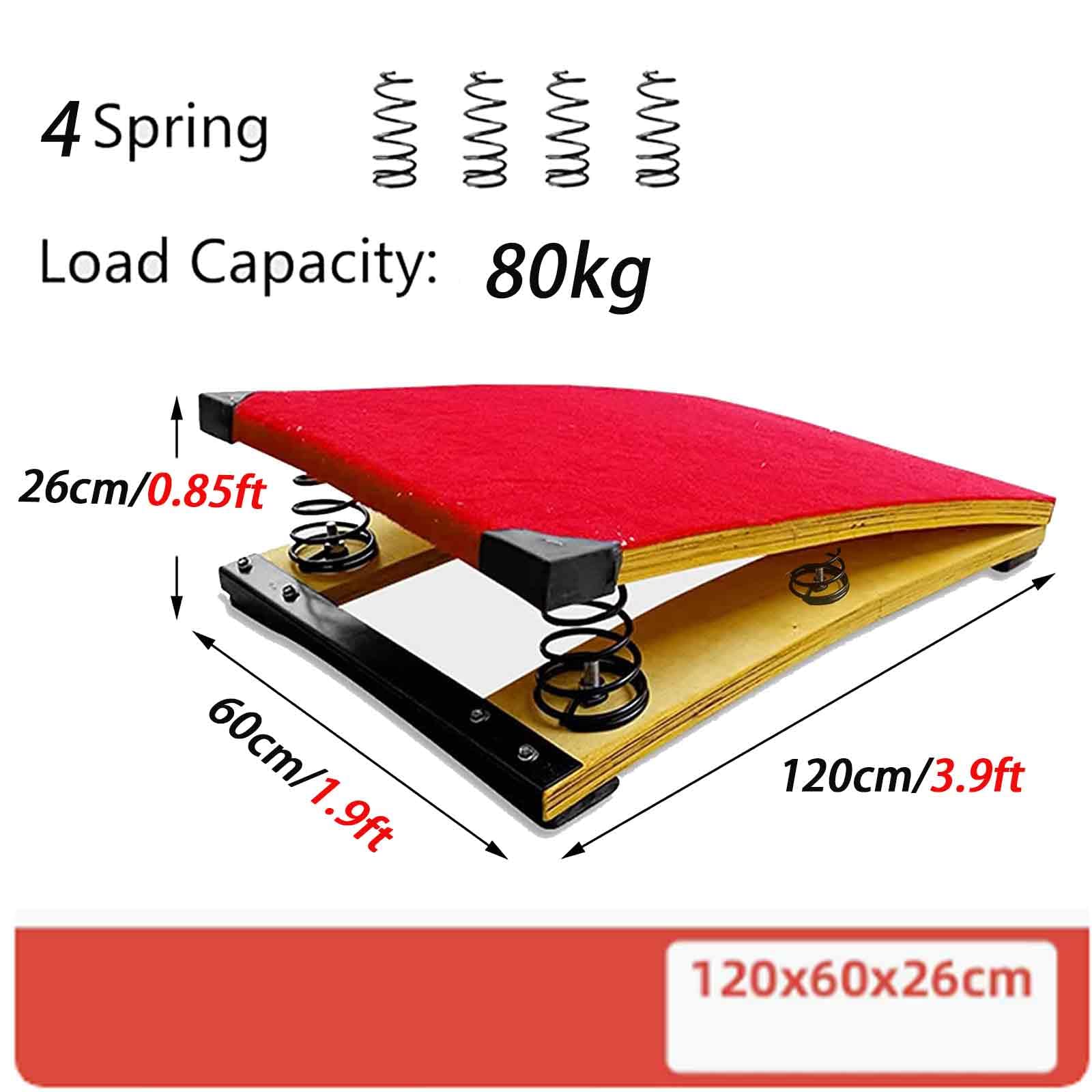 Kids & Junior Gymnastics Springboard - Anti-Skid Felt Surface with Thick Durable Spring (Red/Green) - Perfect for Home Training, Gym Practice & Tumbling Exercises