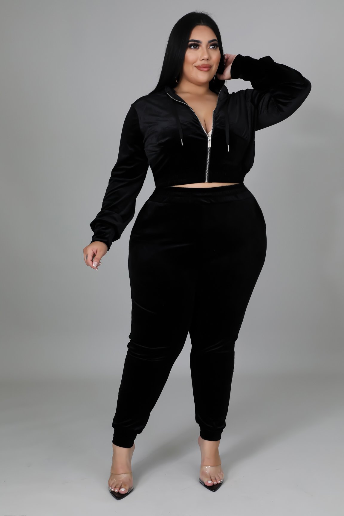 Chicago Winds Plus Size Curve Pant Set in Black - Stylish & Comfortable Women's Lounge Wear for Home, Office & Travel
