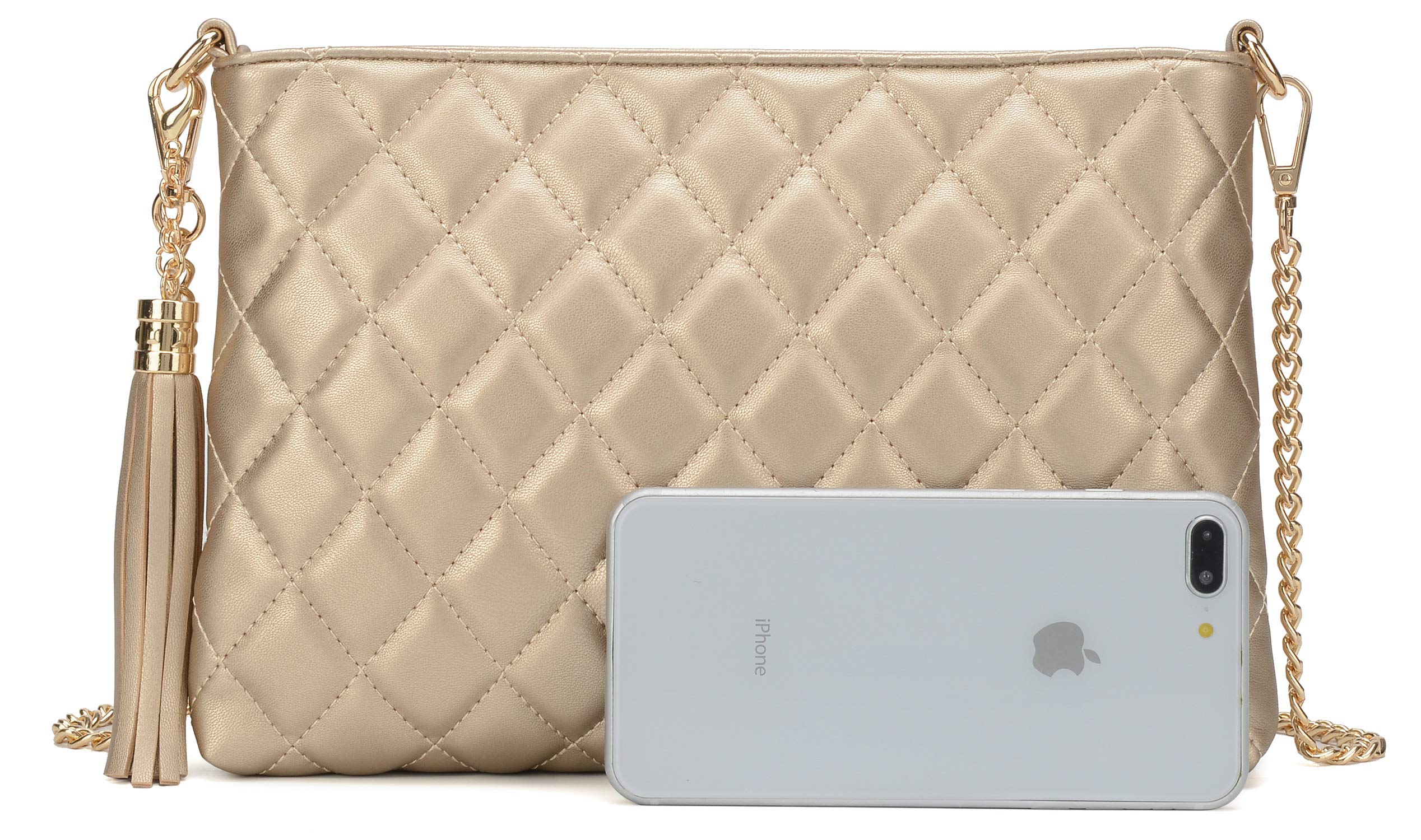 Lola Mae Women's Quilted Wristlet Handbag - Small Crossbody Clutch Purse for Everyday Use, Date Night & Travel Accessories