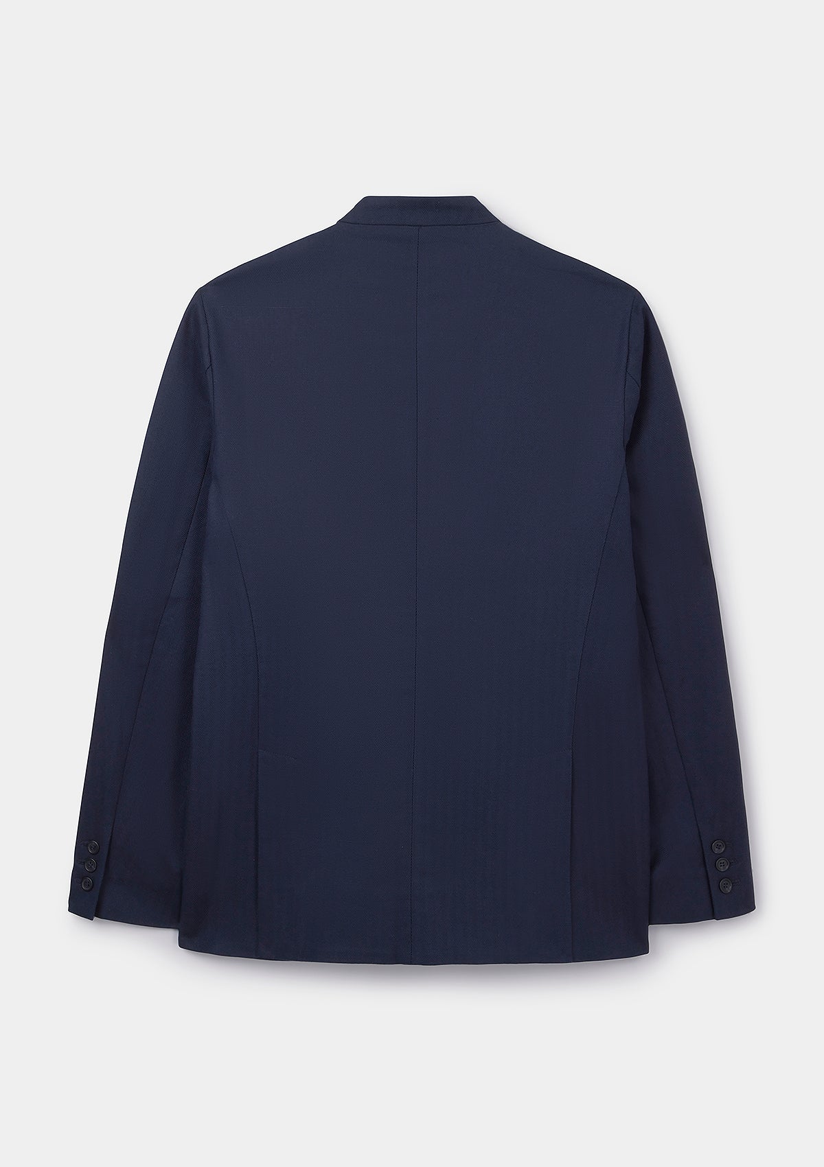 Premium Navy Herringbone Cotton Linen Nehru Jacket for Men - Stylish Formal Blazer with Mandarin Collar - Perfect for Weddings, Business Meetings & Special Occasions