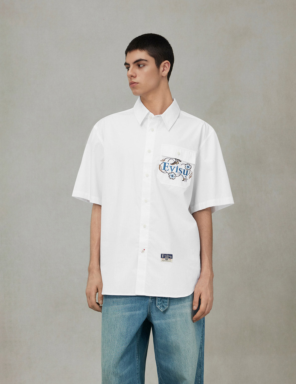 Floral and Logo Daicock Print Relax Fit Short Sleeve Casual Shirt for Men - Perfect for Summer Outings, Beach Vacations & Casual Wear
