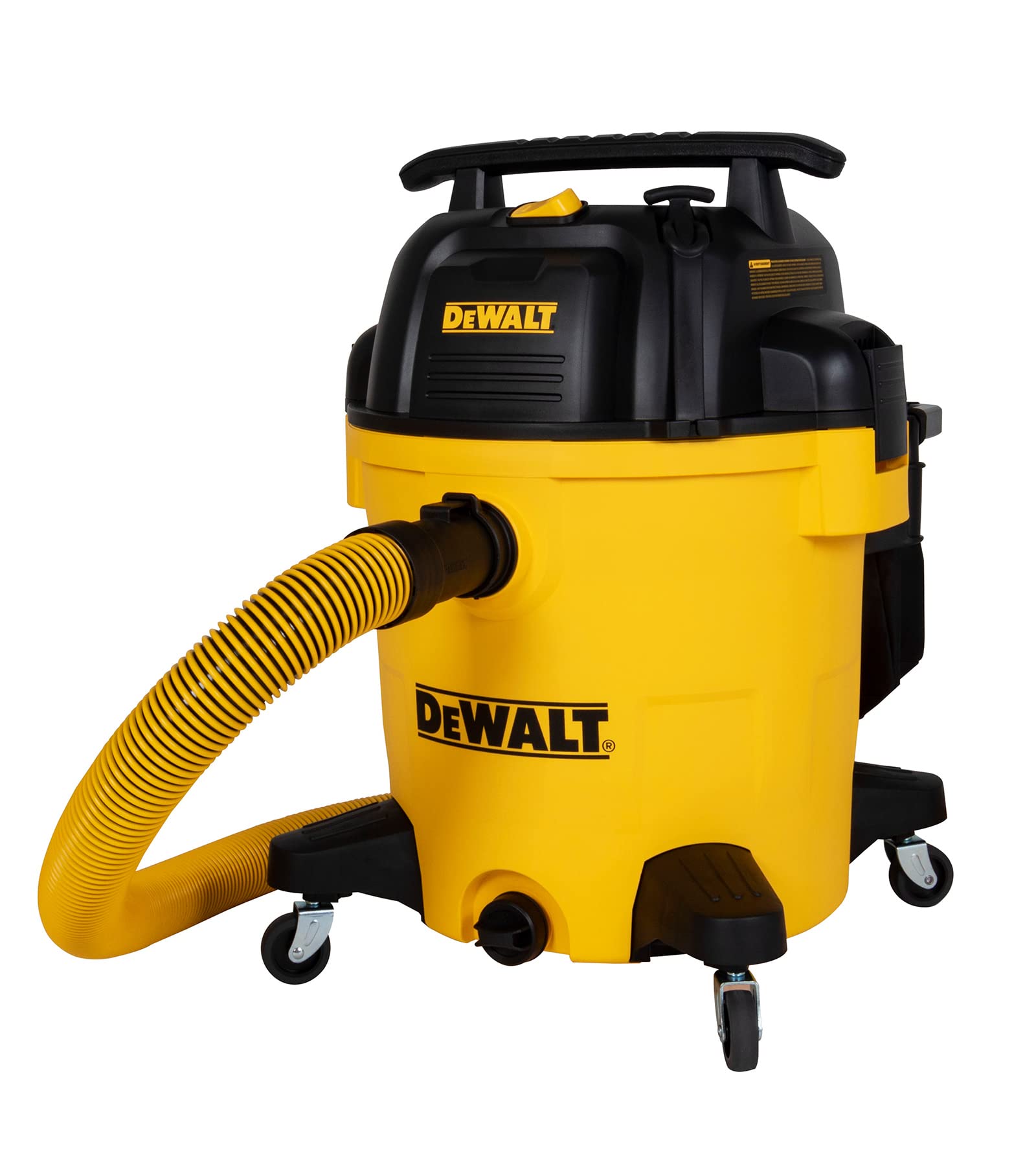 DEWALT 12 Gallon STEALTHSONIC Wet/Dry Vacuum - Ultra Quiet Shop Vac with Noise Reduction Technology, Heavy Duty Industrial Vacuum Cleaner for Construction Sites, Workshops & Home Garage Cleaning - DXV12P-QTA Model in Yellow