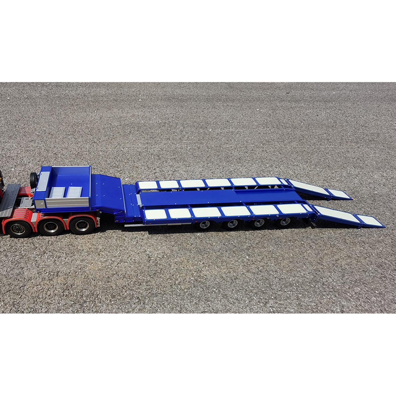 1/14 Scale RC Steering Trailer 997 - Detachable Metal Body 4-Axle Gooseneck Heavy Duty Trailer for Tamiya Tractor Trucks | Compatible with 1/14 Scale RC Models, Perfect for Truck Simulation & Display Collections