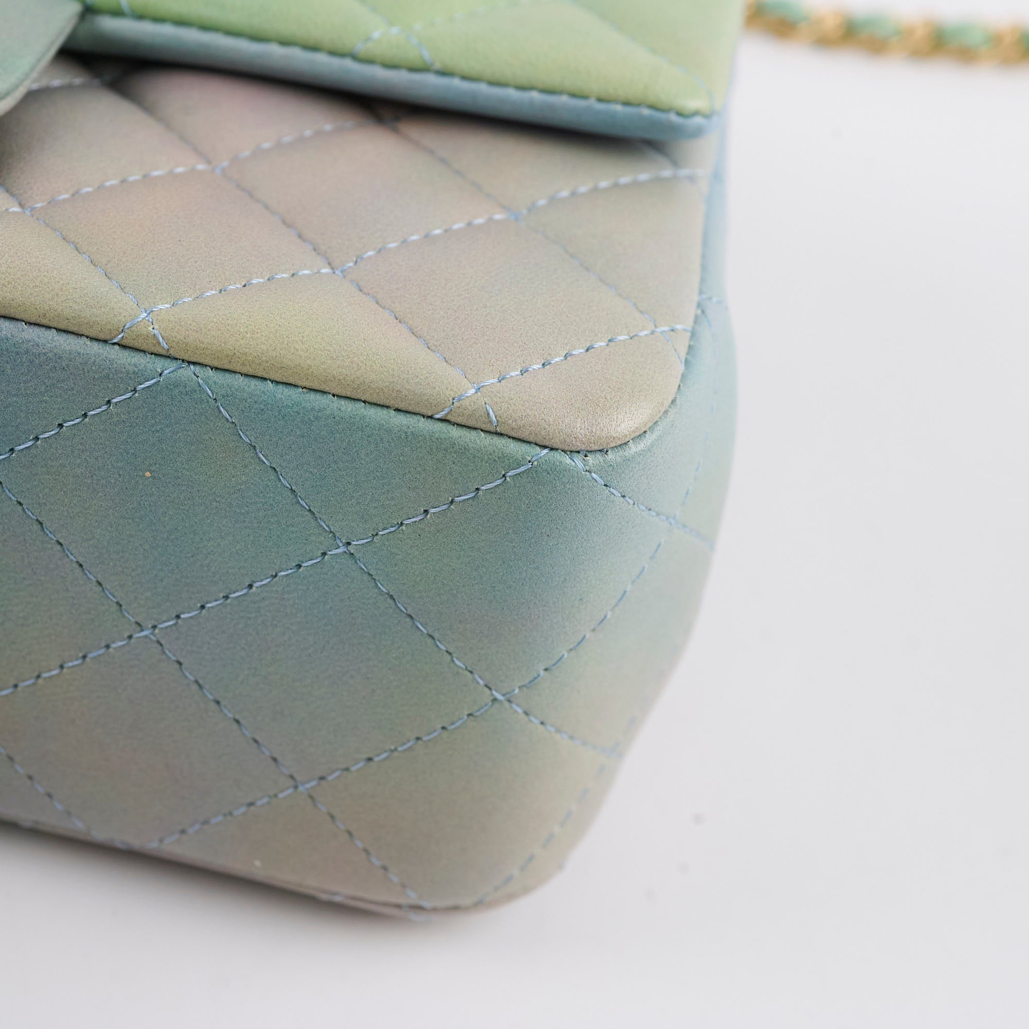 Chanel Mini Rectangular Lambskin Top Handle Bag in Ombre Green with Microchip - Perfect for Evening Events, Date Nights & Luxury Fashion Collectors