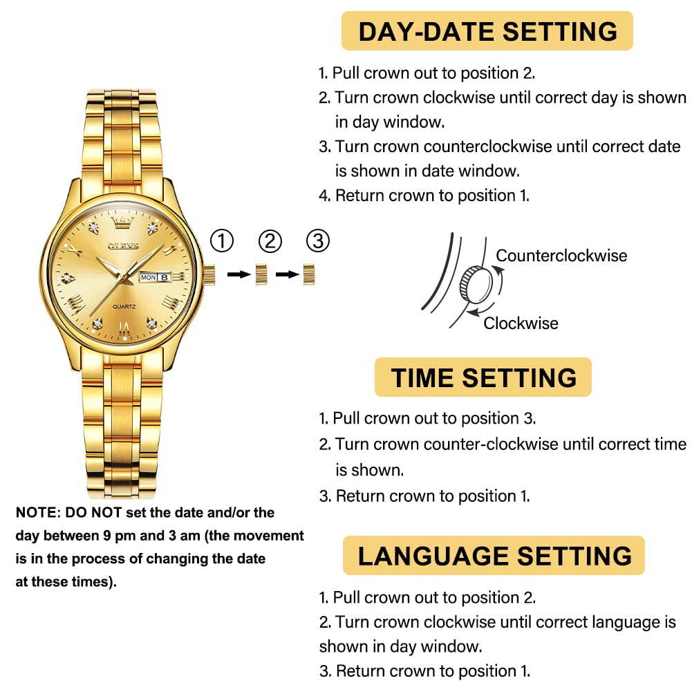 OLEVS Women's Vintage Stainless Steel Watch - Gold/Silver Two-Tone, Waterproof for Daily Wear