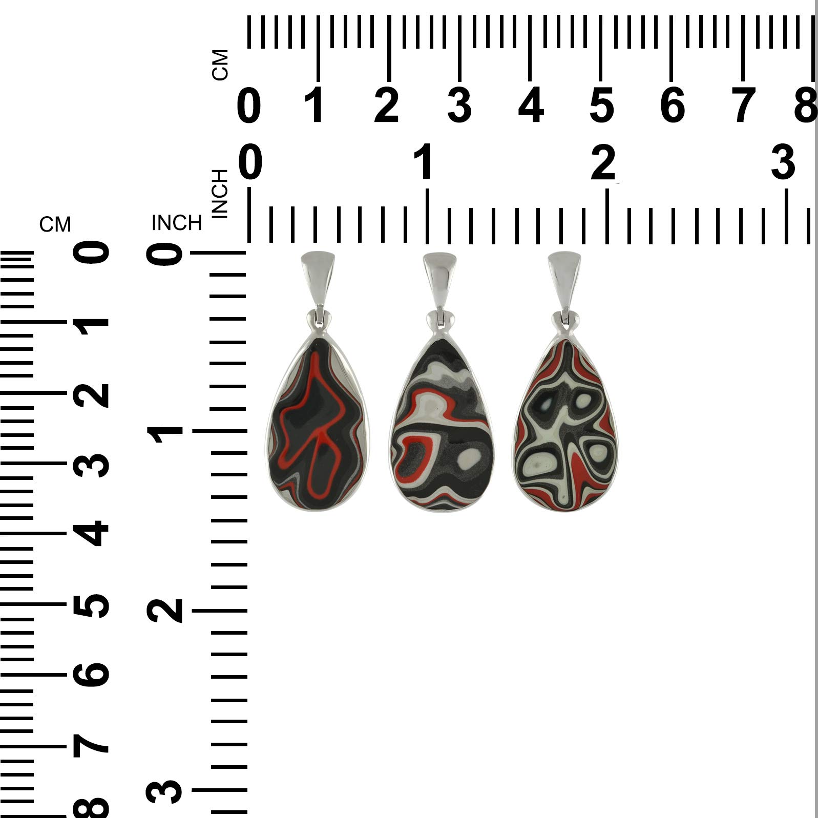 Starborn Red Fordite Pendant Necklace - Genuine Sterling Silver Jewelry for Women - Perfect for Gifts, Anniversaries & Special Occasions