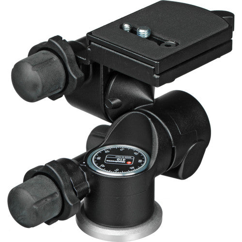 Manfrotto 410 3-Way Geared Pan and Tilt Head for DSLR Cameras - Professional Tripod Head for Photography & Videography - Perfect for Studio, Landscape, and Architectural Shooting