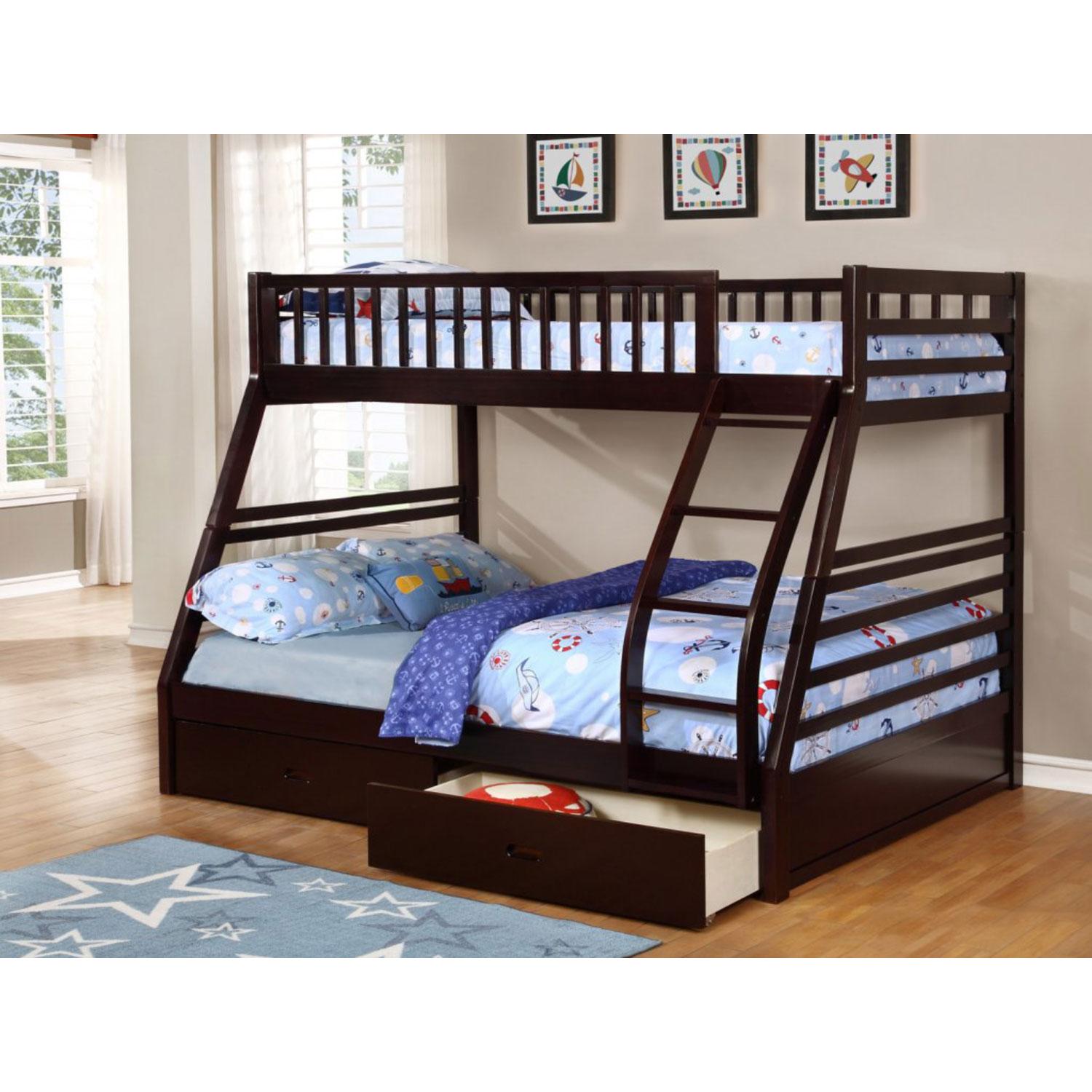 IFDC Kids Bunk Bed B117 EX - Sturdy Twin Over Twin Bunk Bed for Children's Room, Space-Saving Bedroom Furniture for Siblings or Sleepovers
