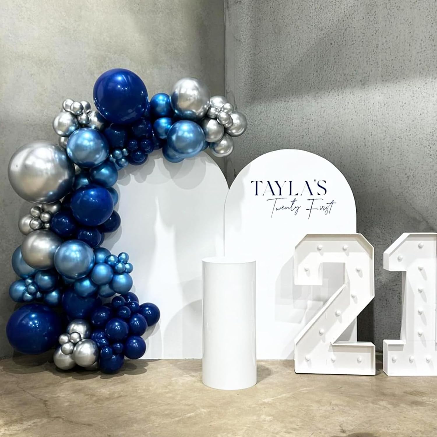 60 Pcs Navy Pearl Blue & Metallic Silver Balloons with Confetti - Helium Latex Party Balloons for Birthday, Baby Shower, Graduation 2025 Decorations - Perfect for Indoor & Outdoor Celebrations