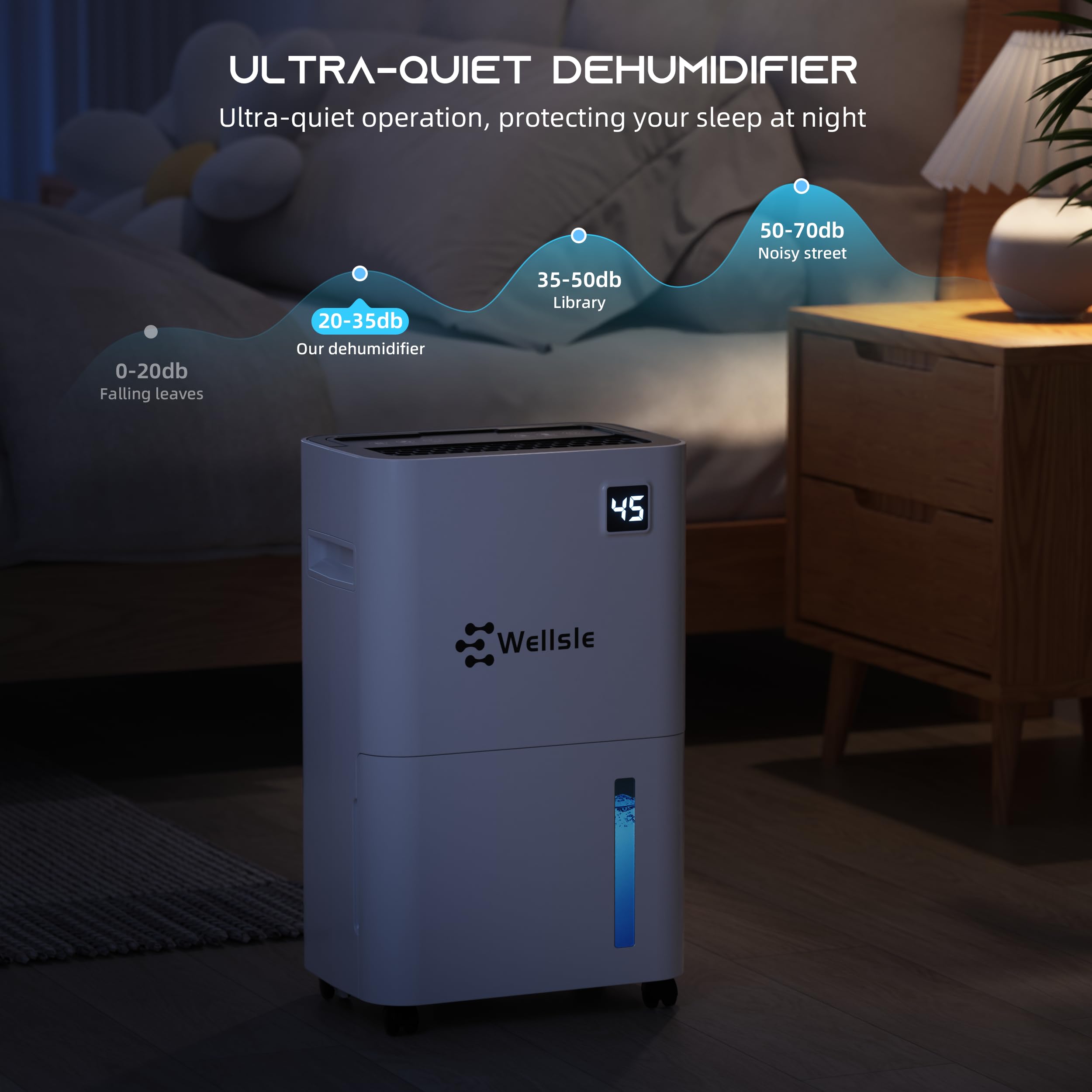 3500 Sq. Ft Energy Efficient Dehumidifier - 50 Pint Smart Quiet Dehumidifier for Home, Basement, Bedroom & Bathroom with Drain Hose - 24HR Timer & 3 Working Modes - Perfect for Mold Prevention, Laundry Drying & Humidity Control