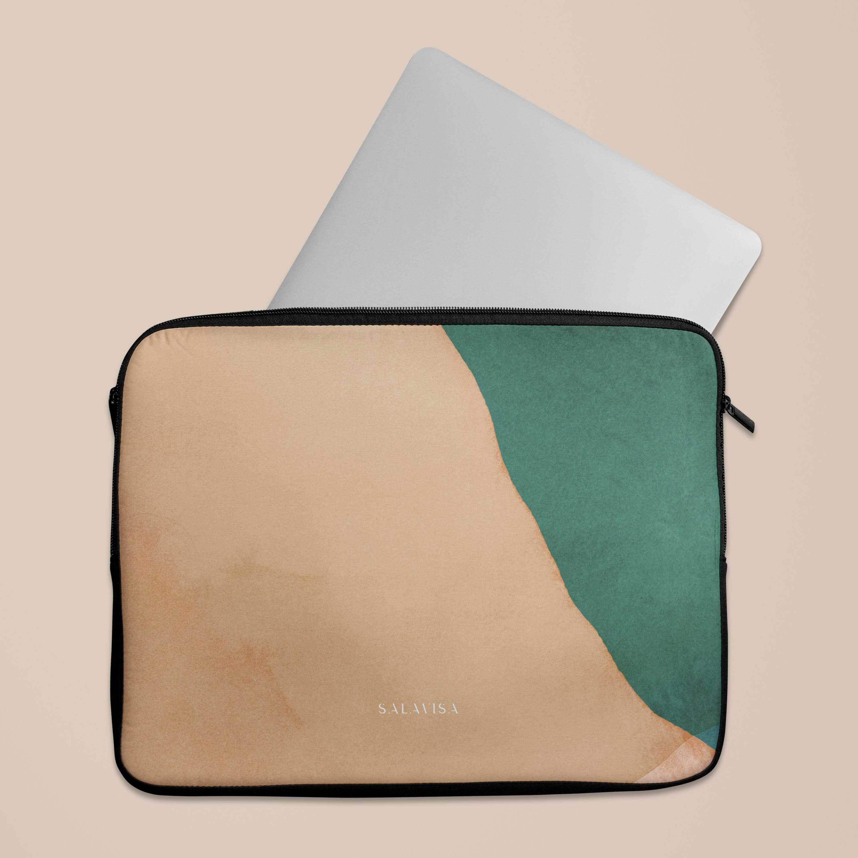 Premium Beige Canvas Laptop Sleeve Case - 13-15 Inch Protective Cover for MacBook Air/Pro - Lightweight & Durable Travel Accessory for Work, School & Commuting